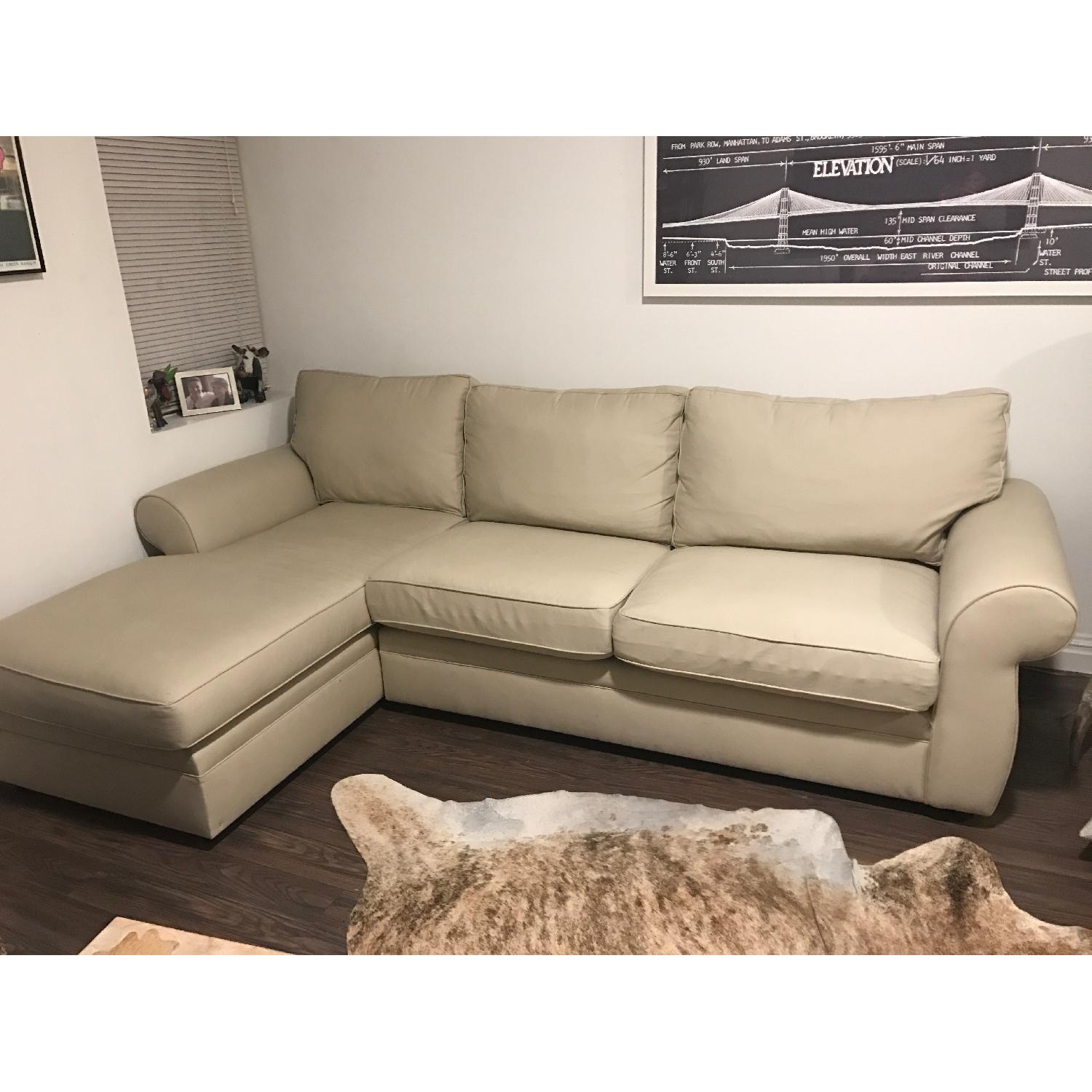 Pottery Barn Pearce Sectional Sofa in Parchment Twill - image-2