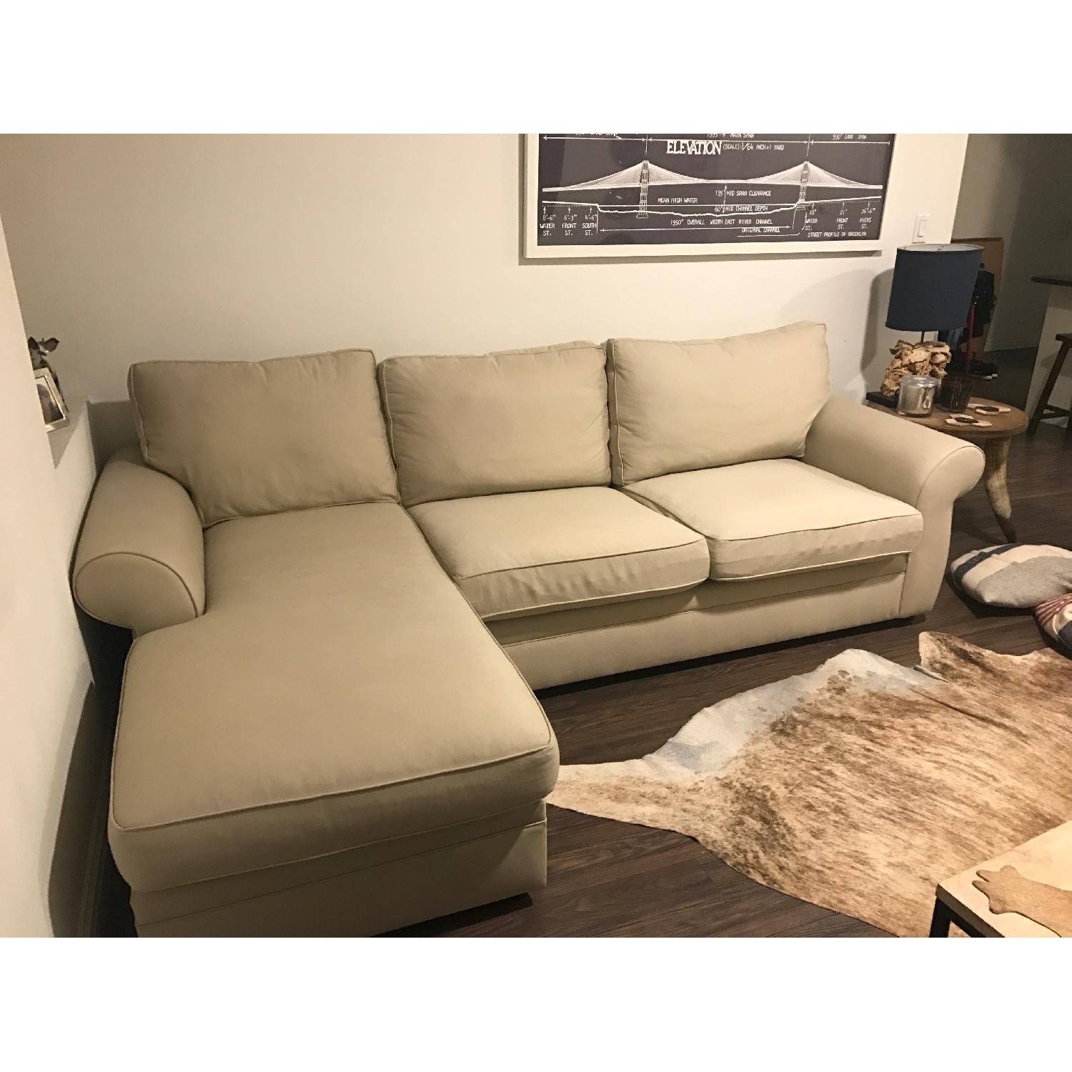 Pottery Barn Pearce Sectional Sofa in Parchment Twill - image-6