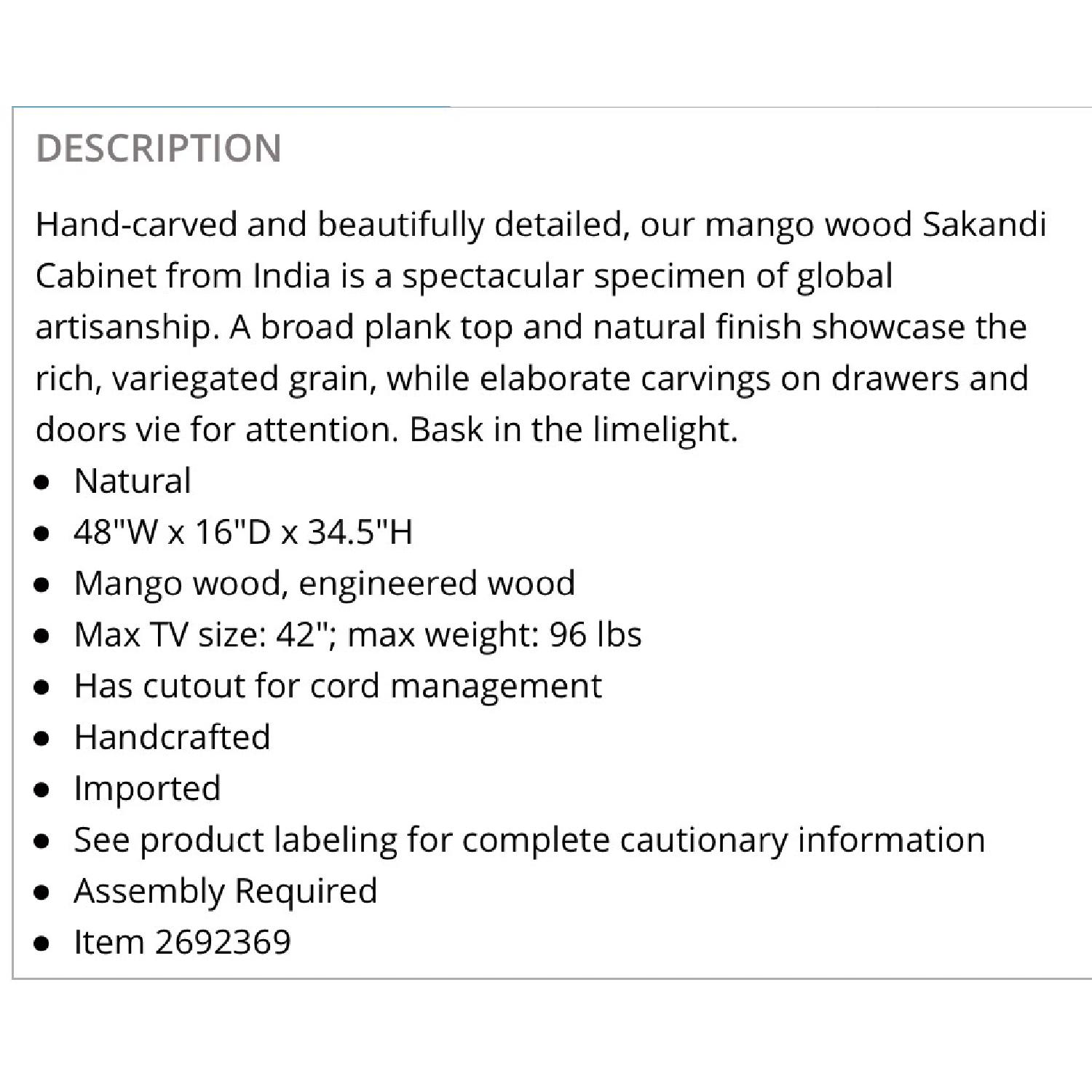 Pier 1 Hand-Carved Sakandi Cabinet - image-6