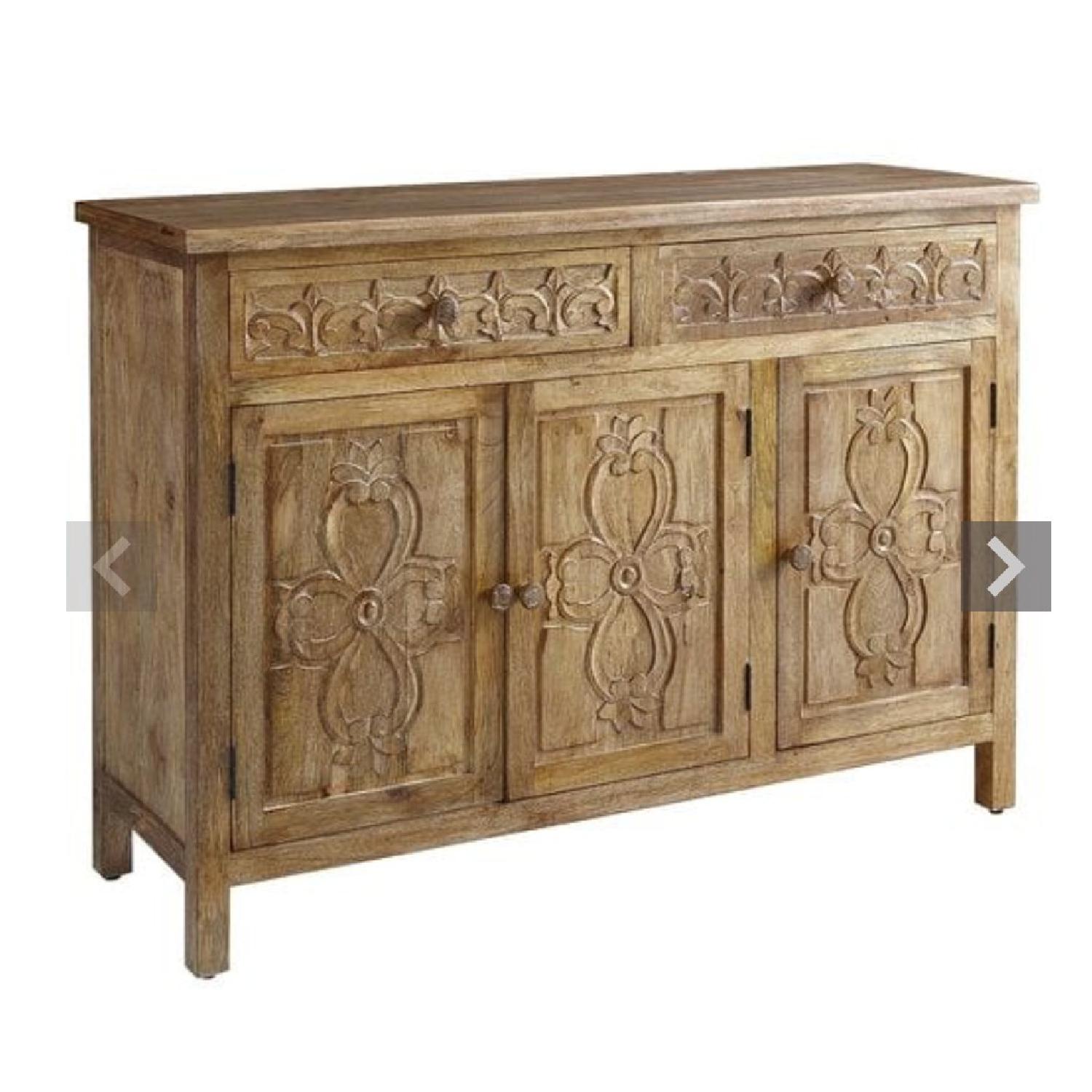 Pier 1 Hand-Carved Sakandi Cabinet - image-0