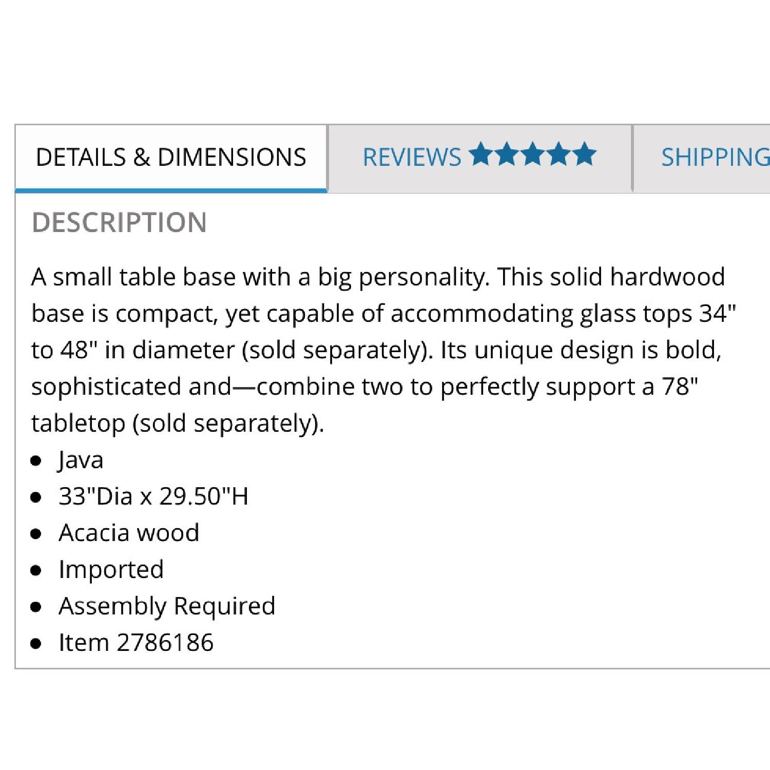 Pier 1 Round Glass Top Dining Table w/ Wooden Base - image-5