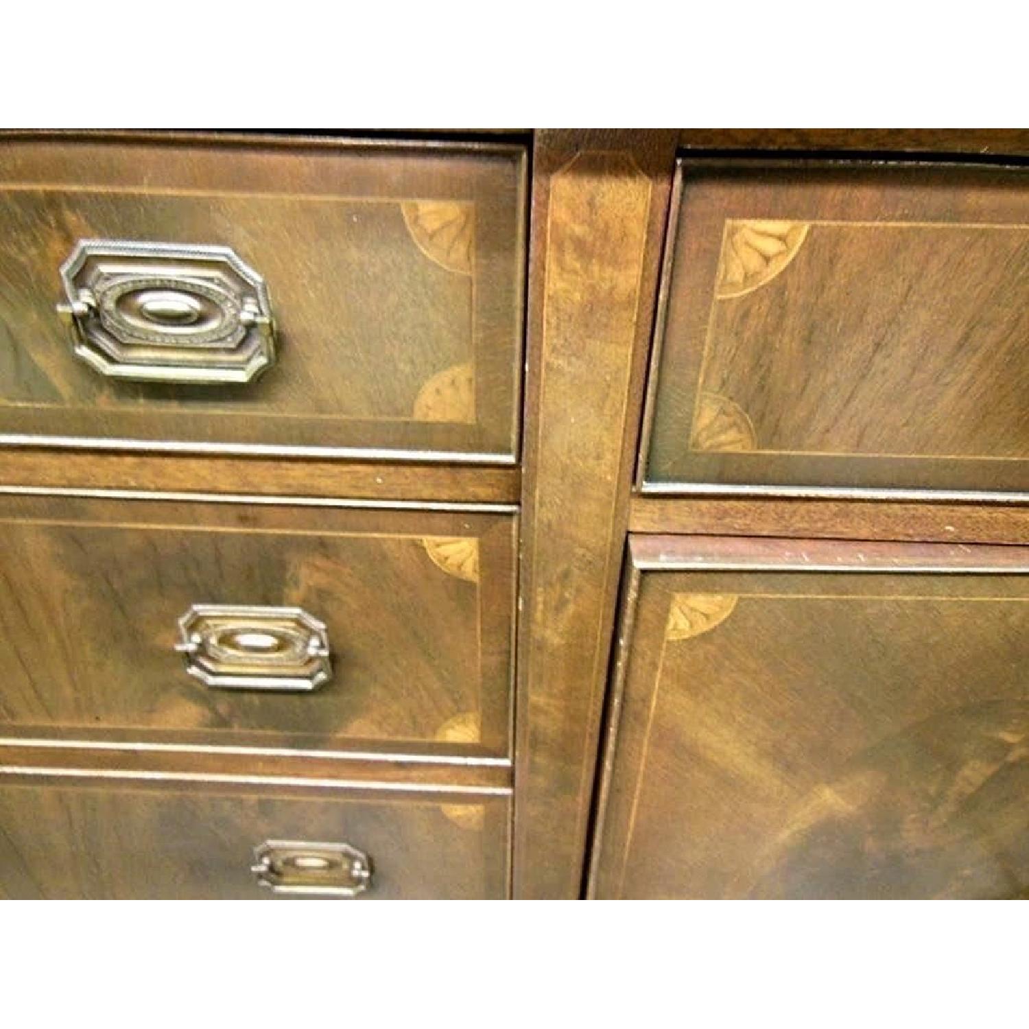 Antique Sheraton Mahogany Inlaid Sideboard w/ Marble Top - image-1