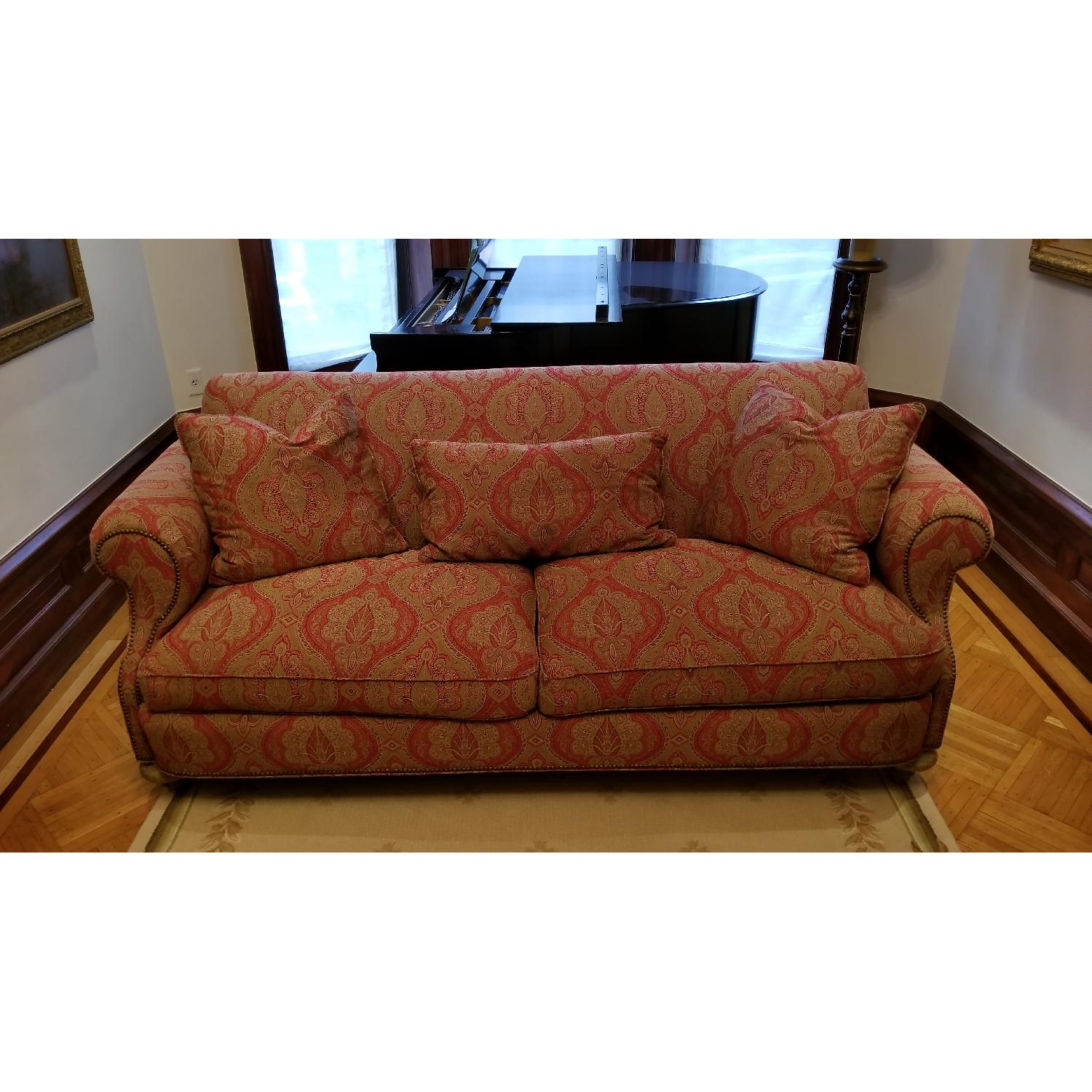 Red Patterned Fabric Sofa - image-1