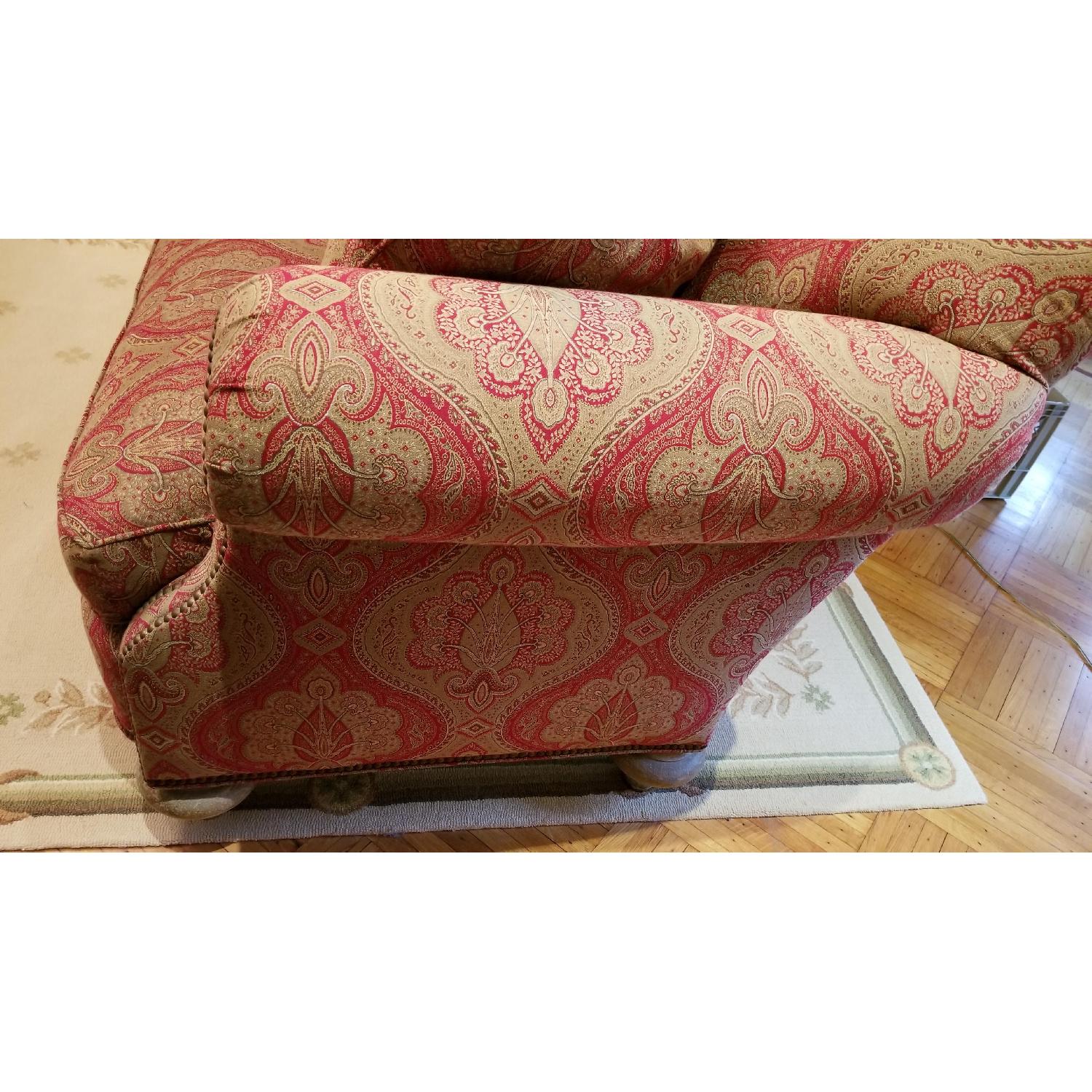 Red Patterned Fabric Sofa - image-2