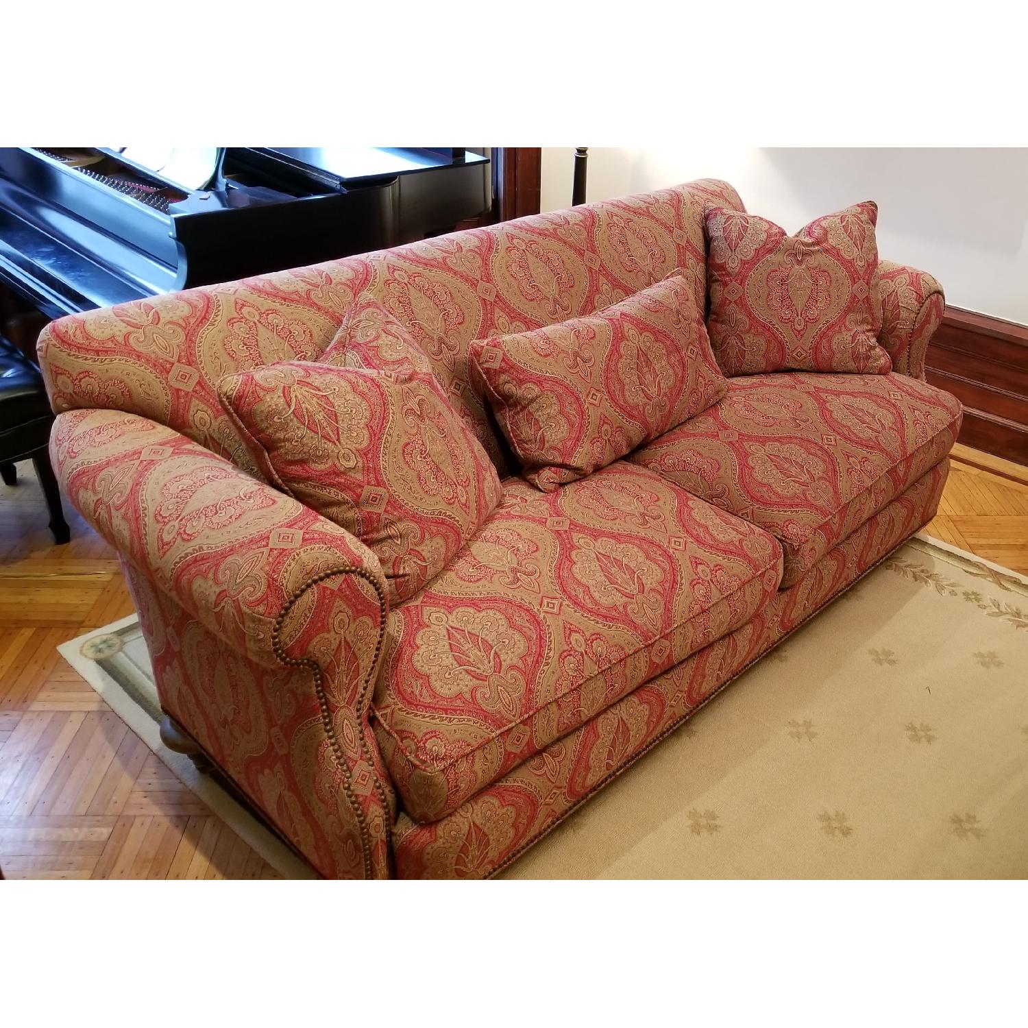 Red Patterned Fabric Sofa - image-6