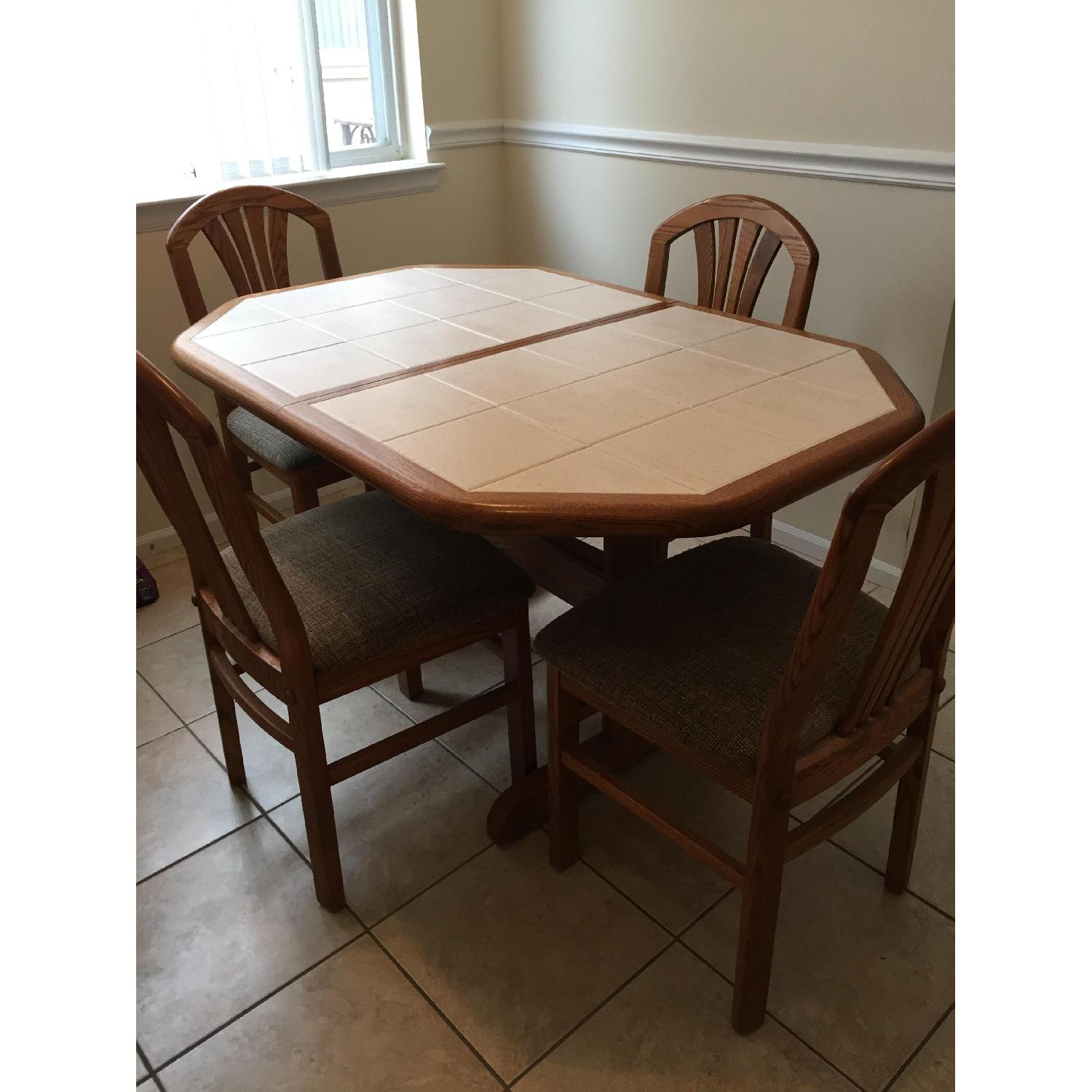 Natural Wood 5 Piece Dining Set - image-1