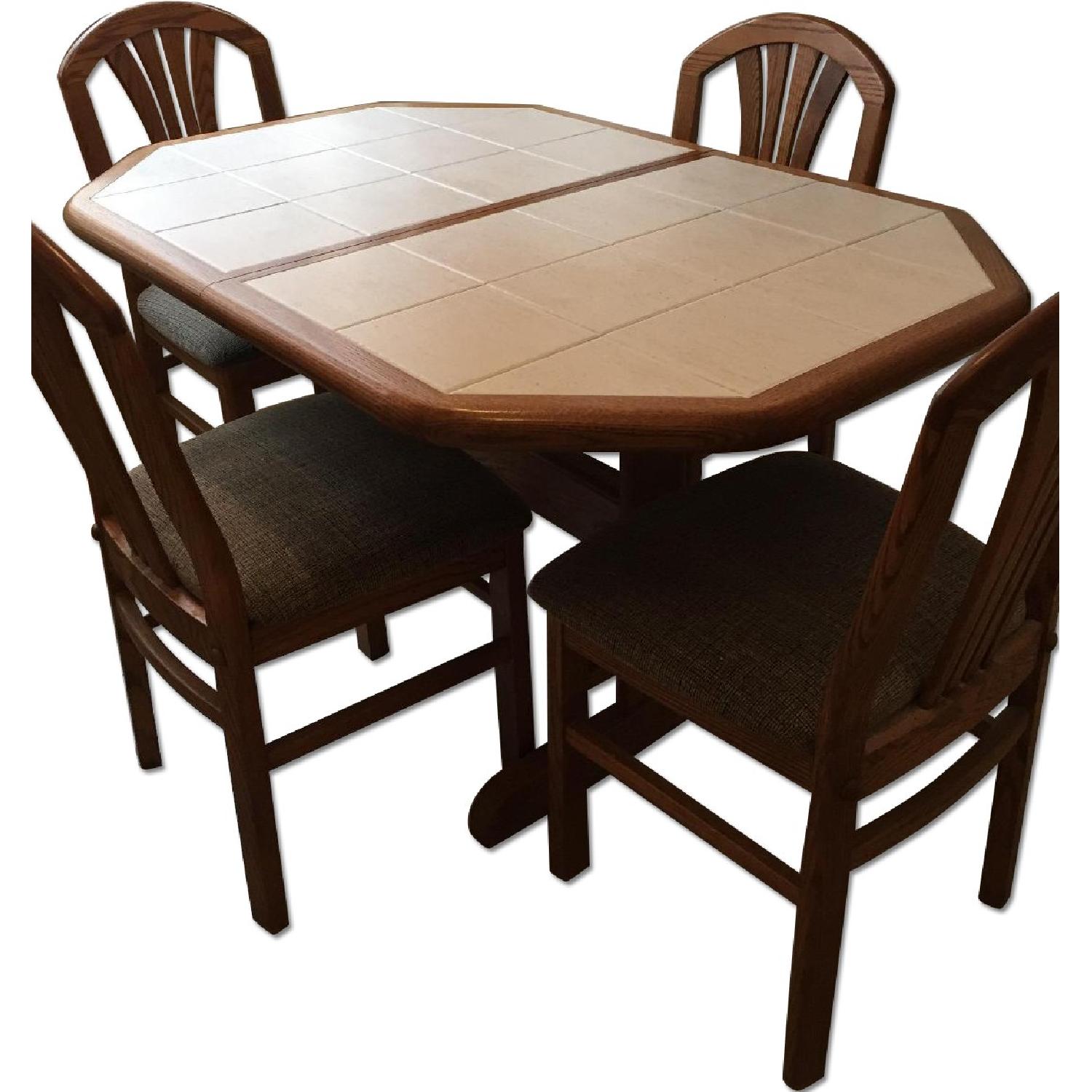 Natural Wood 5 Piece Dining Set - image-0