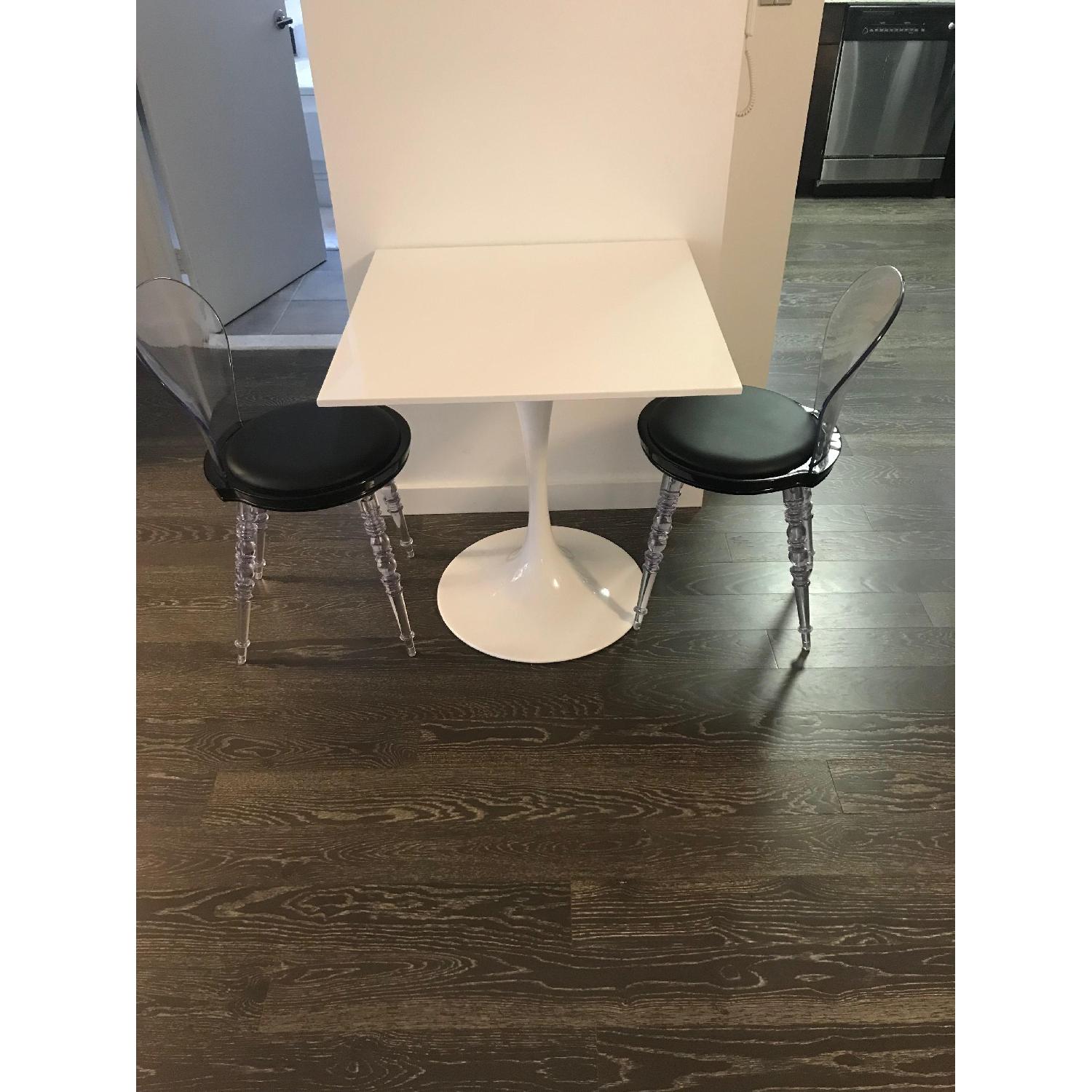 Square White Lacquer Dining Table - image-2