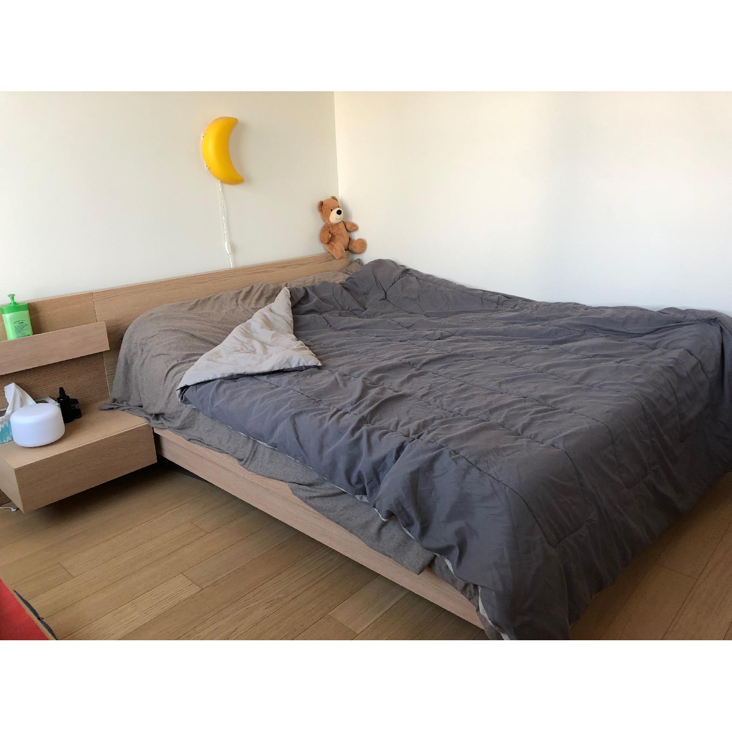 Ikea Malm Full Bed Frame + Nightstand AptDeco