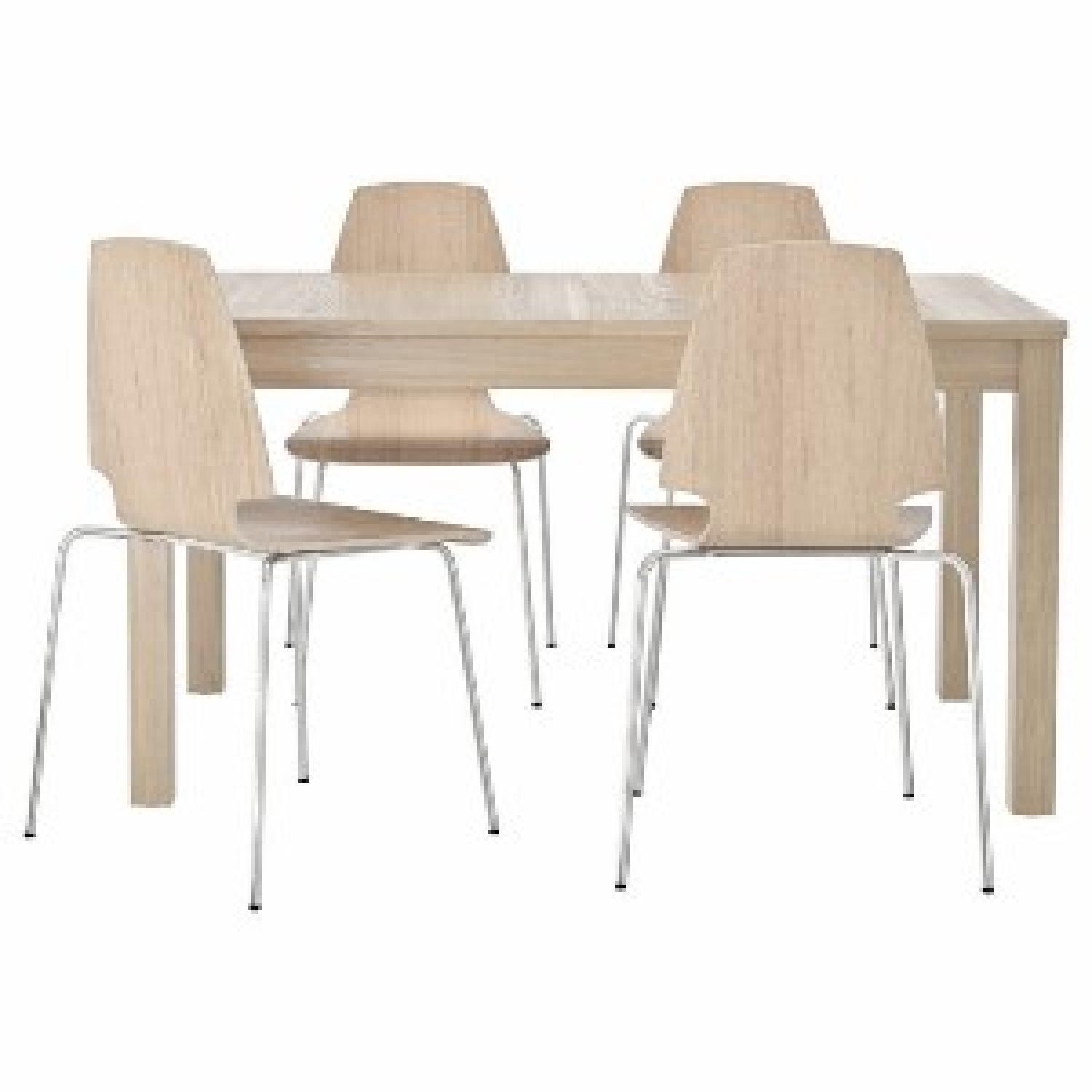 Ikea Birch Veneer Extendable Dining Table w/ 4 Chairs AptDeco