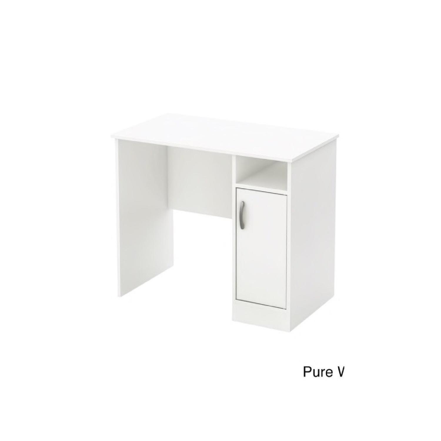 South Shore Axess Writing Desk in White Lacquer Finish - image-1