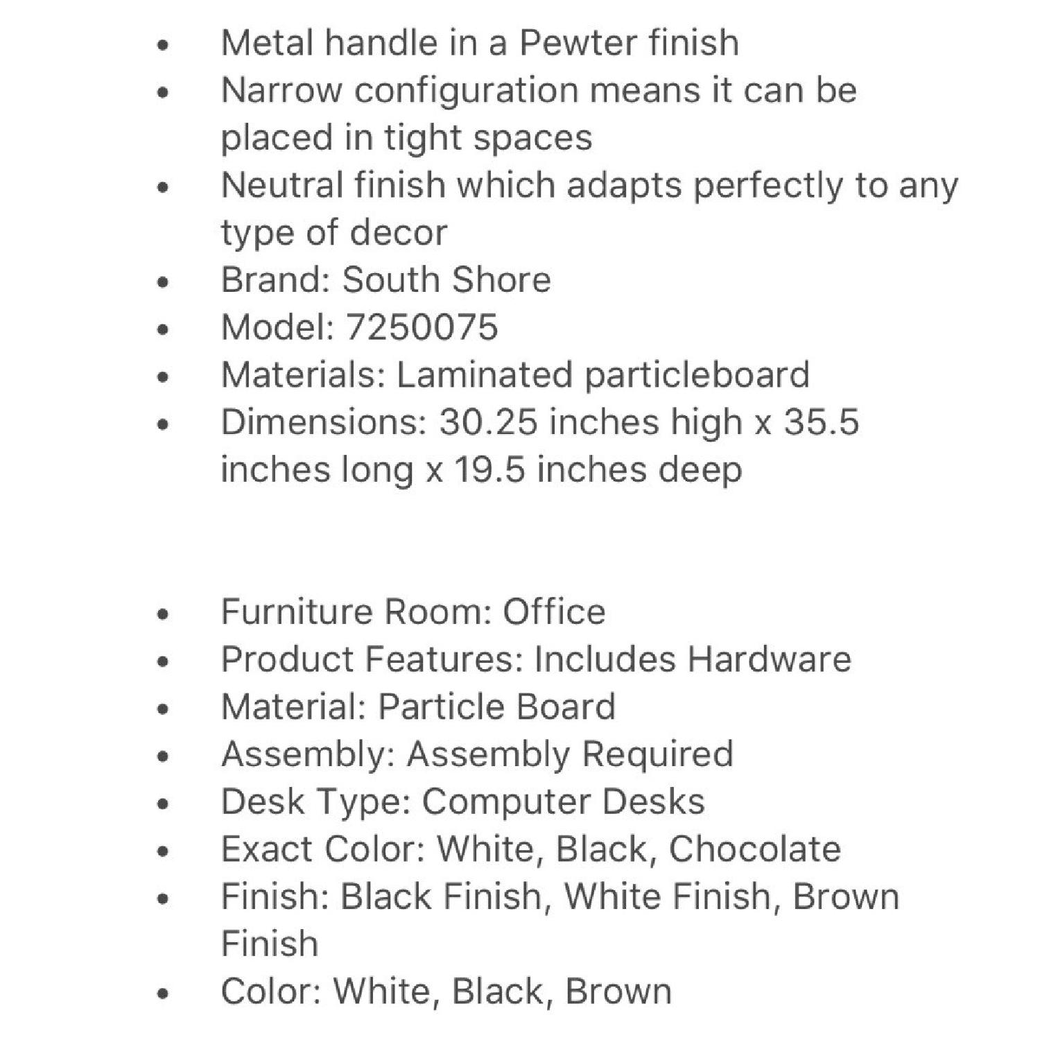 South Shore Axess Writing Desk in White Lacquer Finish - image-2