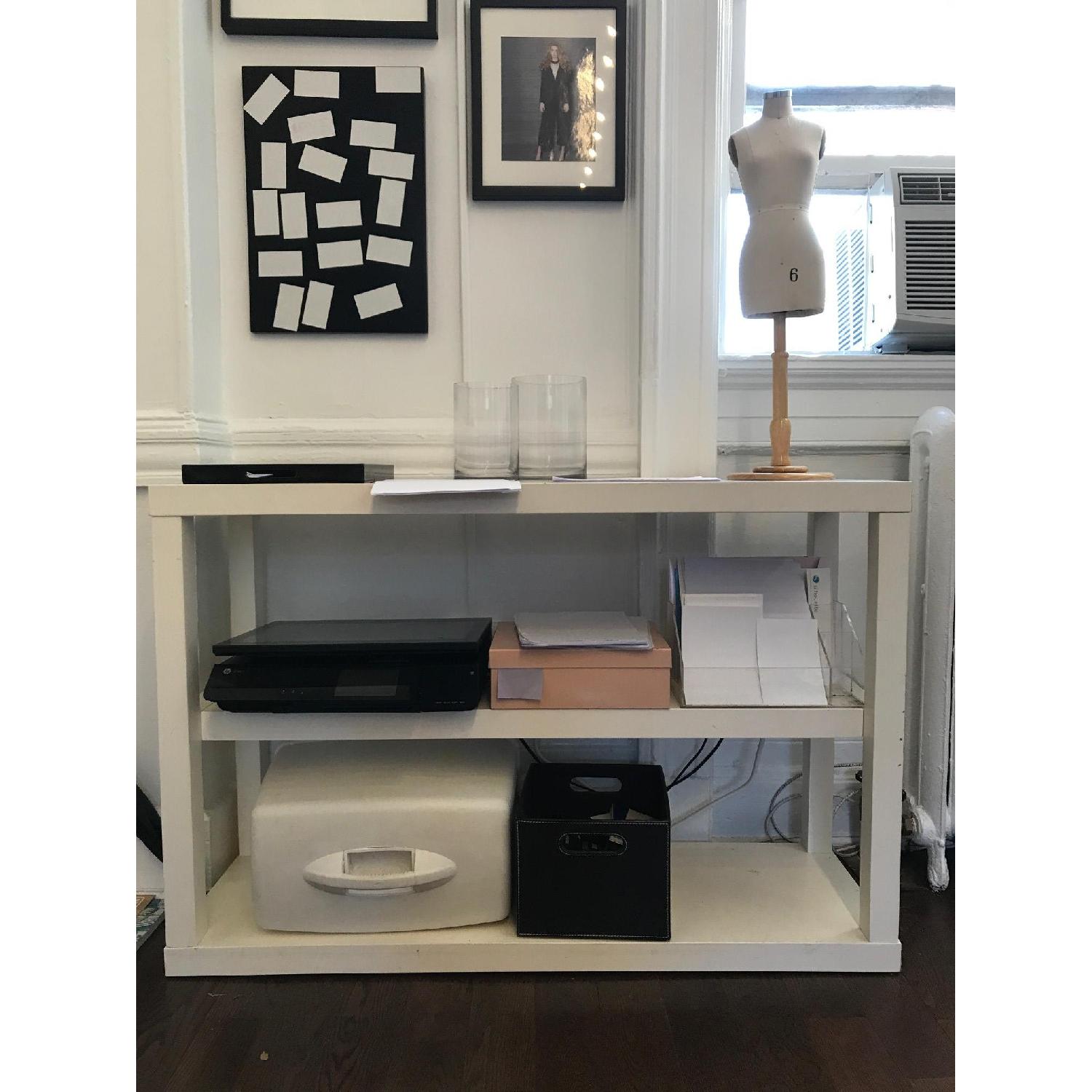 West Elm Wooden Open Shelving Unit in White AptDeco