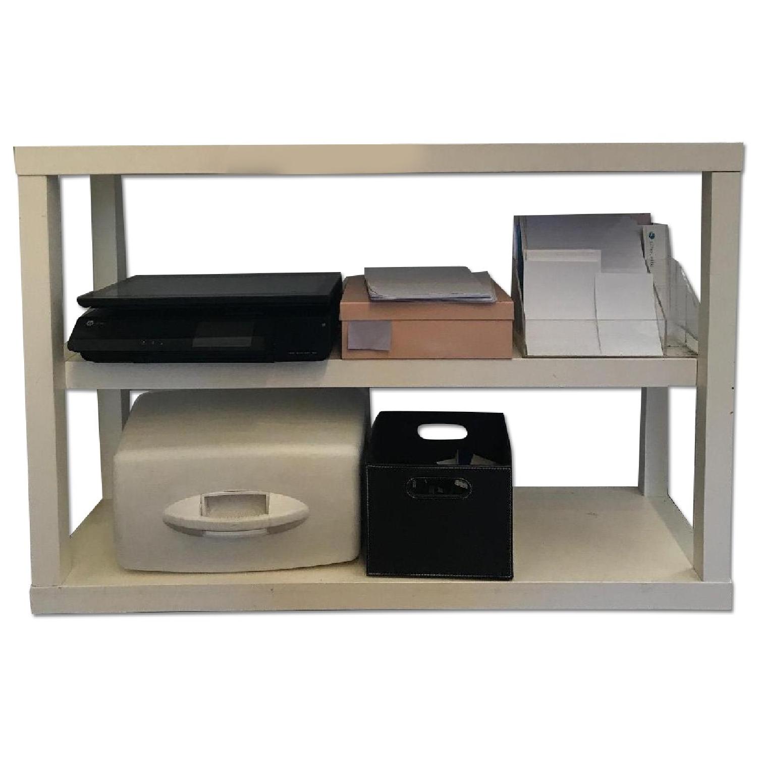 West Elm Wooden Open Shelving Unit in White AptDeco