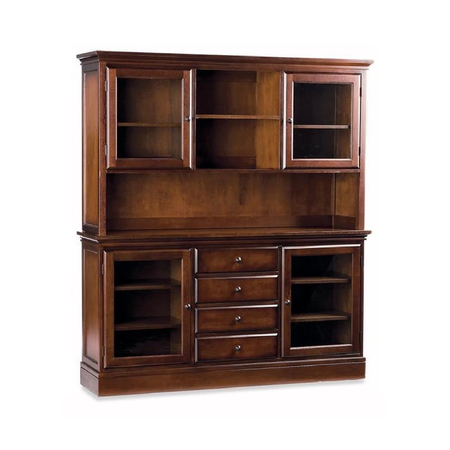 Pottery Barn Tucker Wood Cabinet Buffet & Hutch - image-0