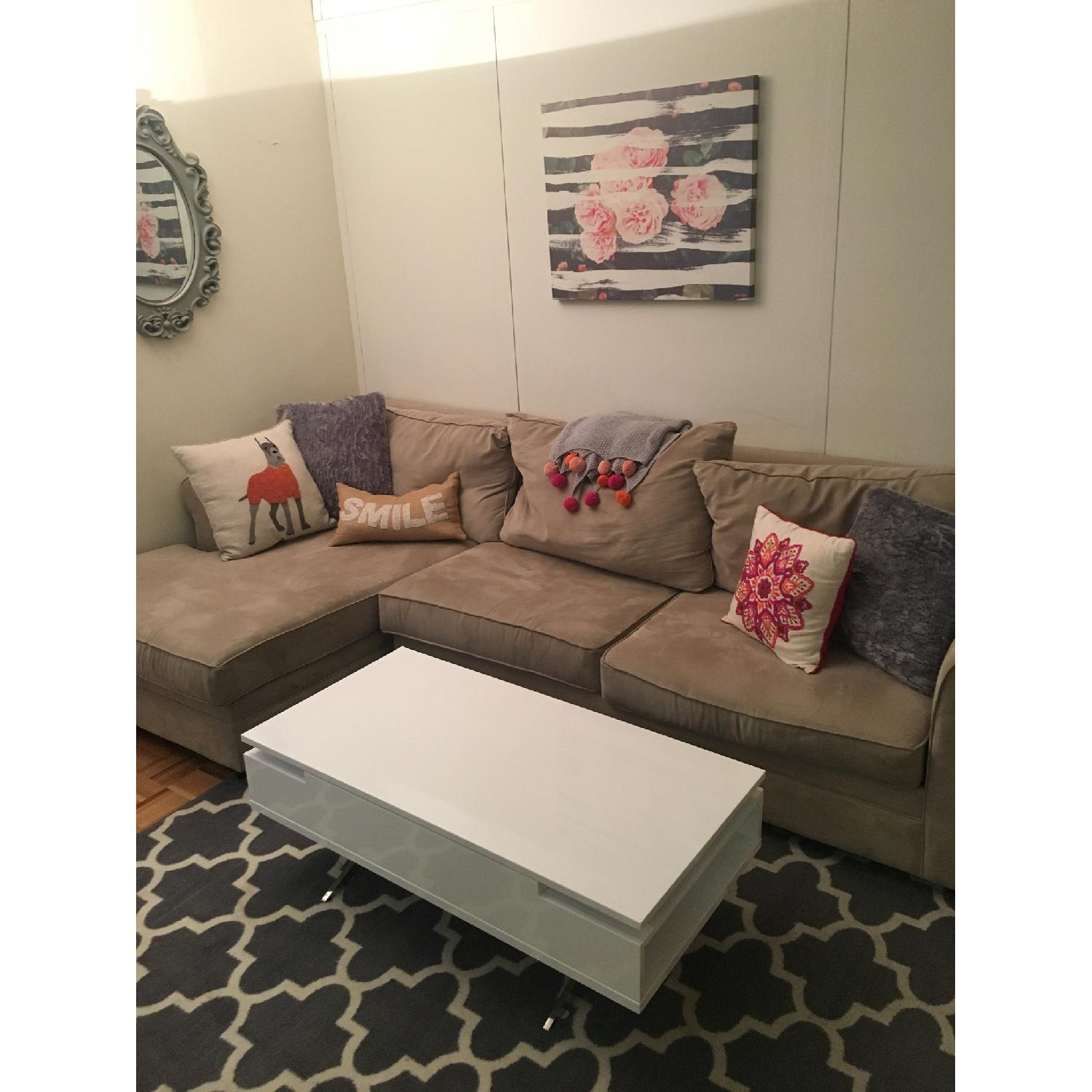 Bob's Beige Microsuede 2-Piece Sectional Sofa - image-2