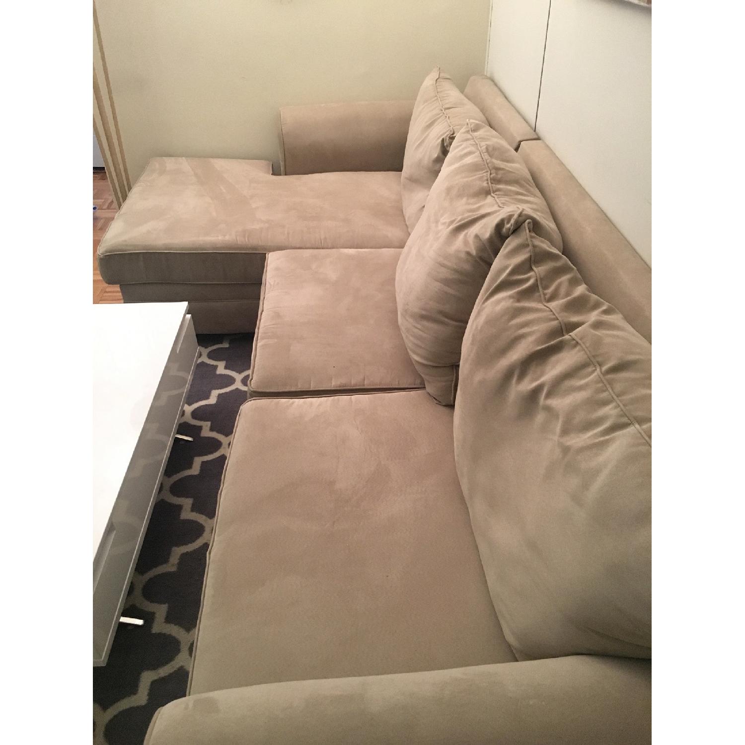 Bob's Beige Microsuede 2-Piece Sectional Sofa - image-4