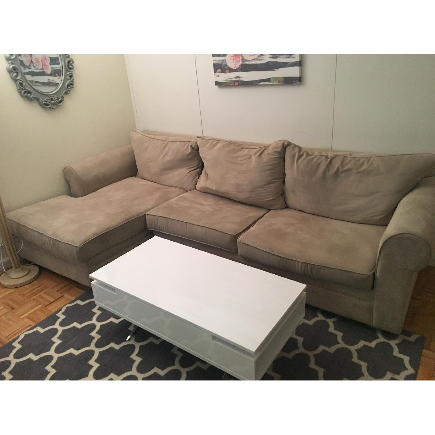 Bob's Beige Microsuede 2-Piece Sectional Sofa - image-5