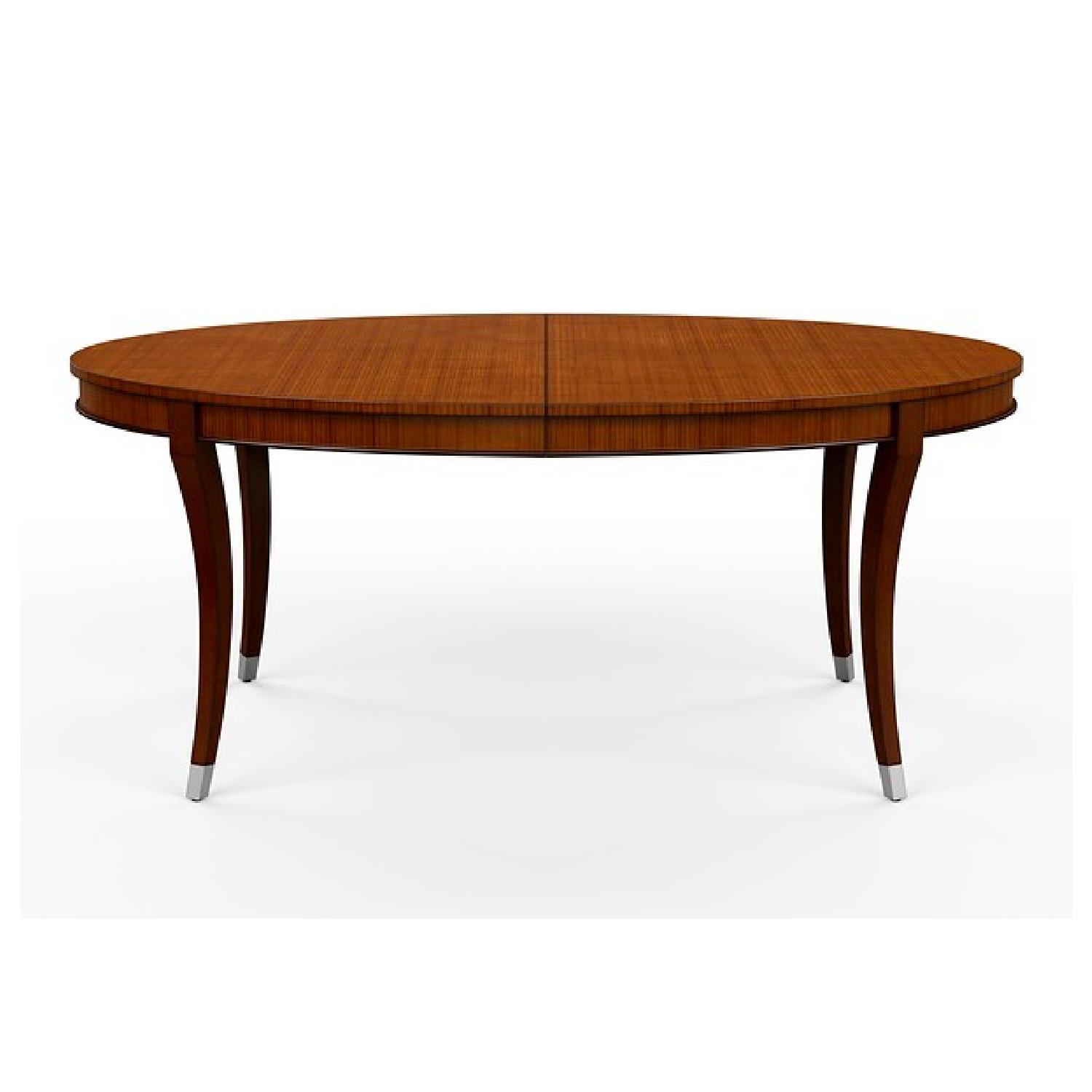 Ethan Allen Hathaway Oval Zebrawood Dining Table w/ 4 Chairs - image-2