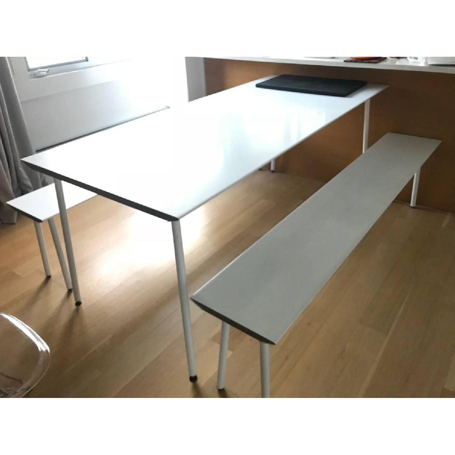 Radius Design Dining Table w/ 2 Benches - image-1