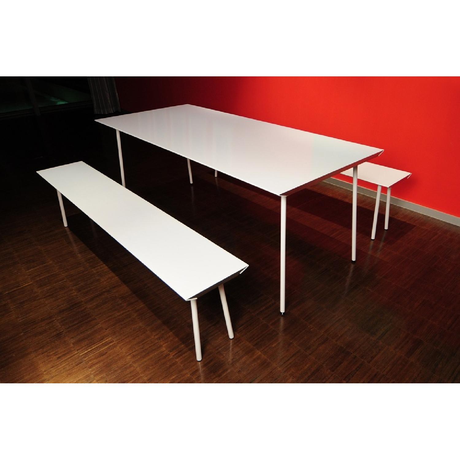 Radius Design Dining Table w/ 2 Benches - image-5