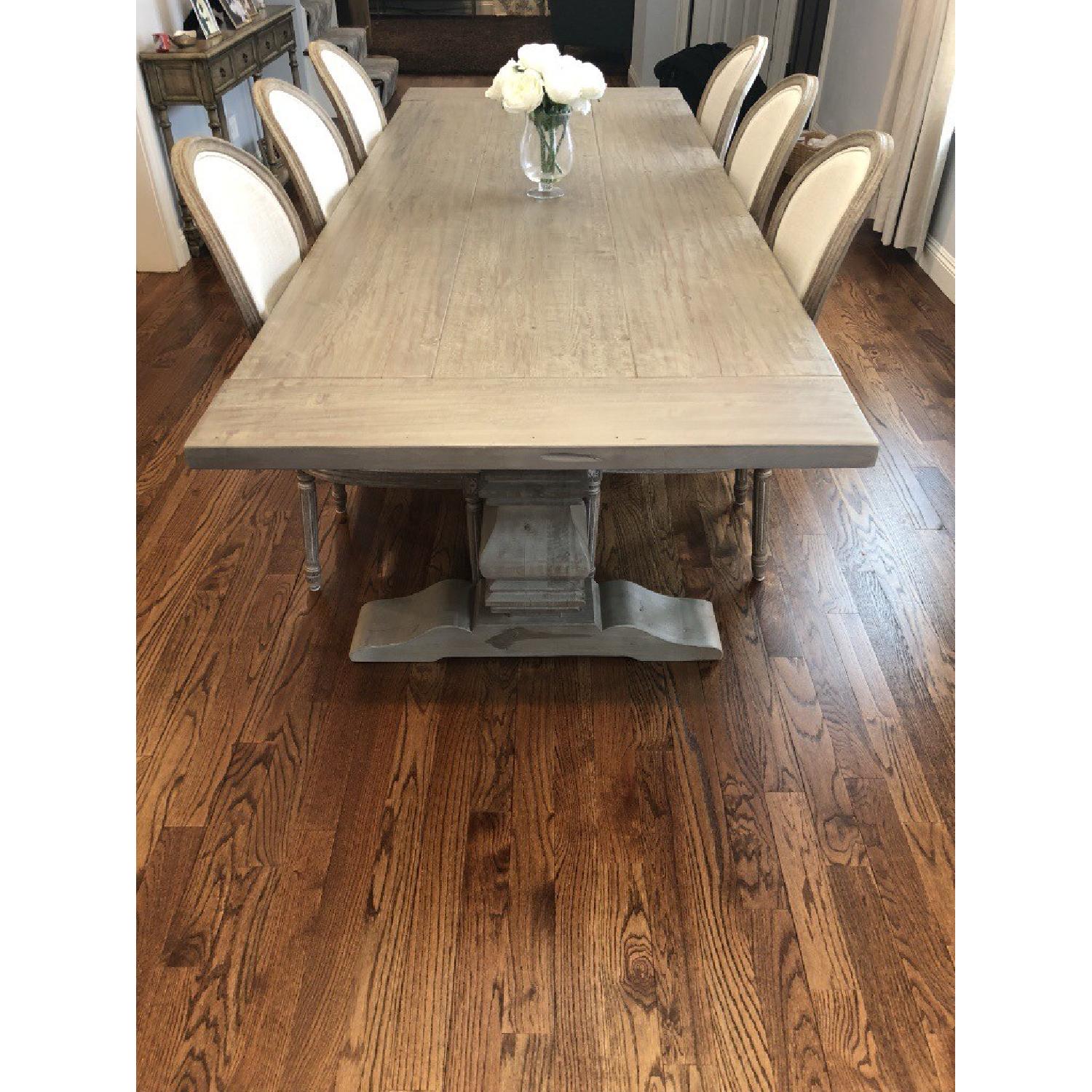 Restoration Hardware Trestle Extension Table w/ 8 Chairs - image-3