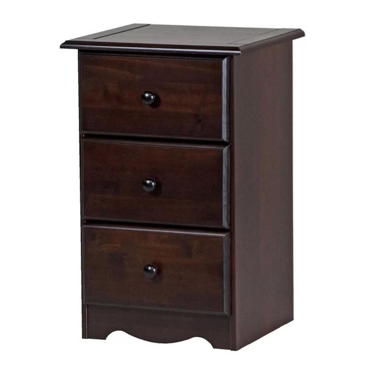 Palace Imports Solid Wood Dark Brown 3 Drawer Nightstand AptDeco