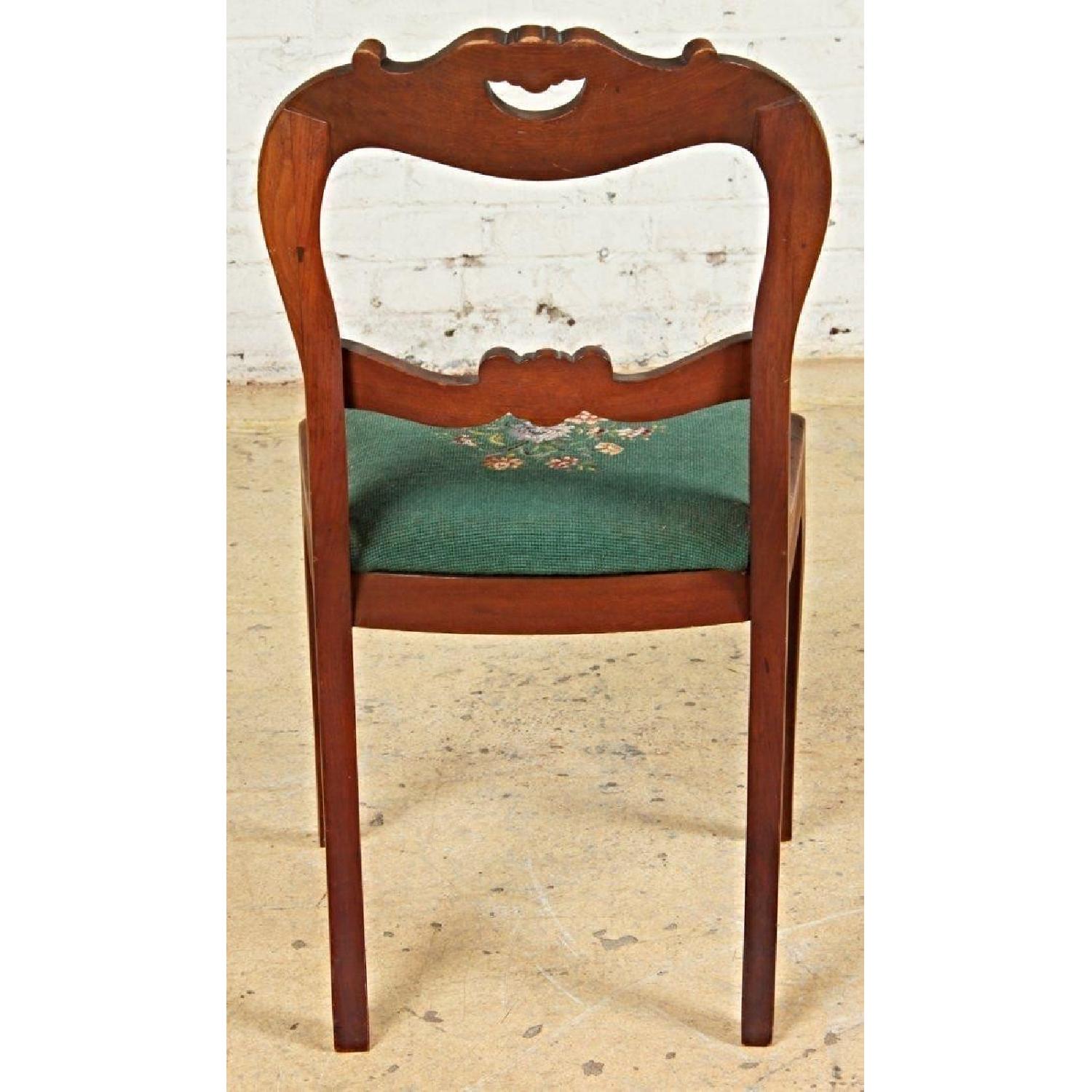 Vintage Victorian Needlepoint Upholstered Dining Chair - image-3