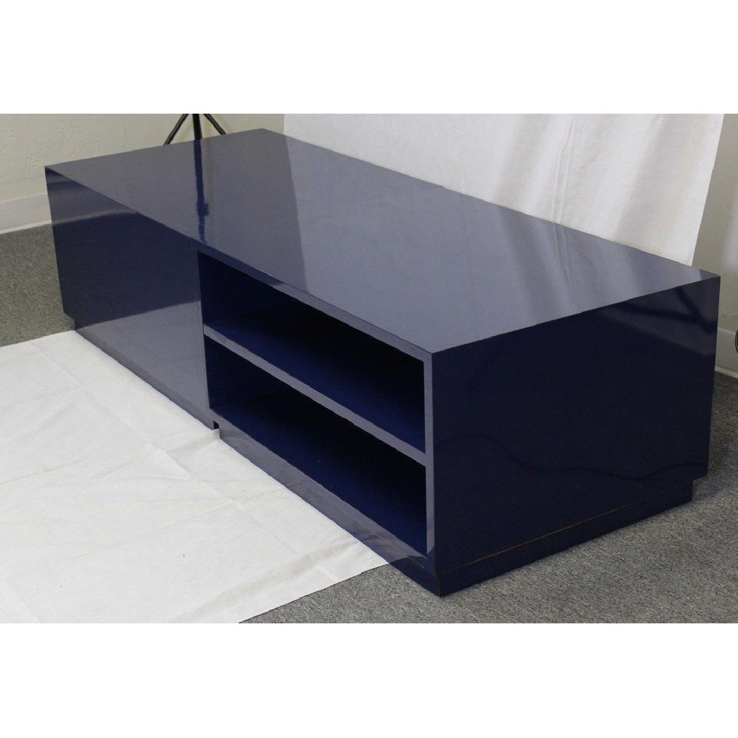Mid Century Modern Blue Bookshelf/Coffee Table - image-1