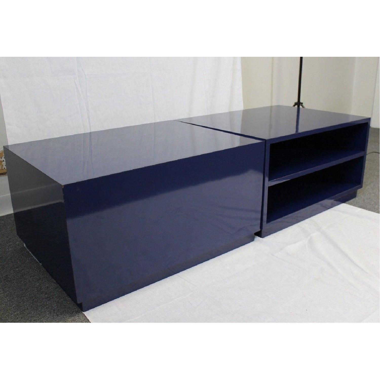 Mid Century Modern Blue Bookshelf/Coffee Table - image-4