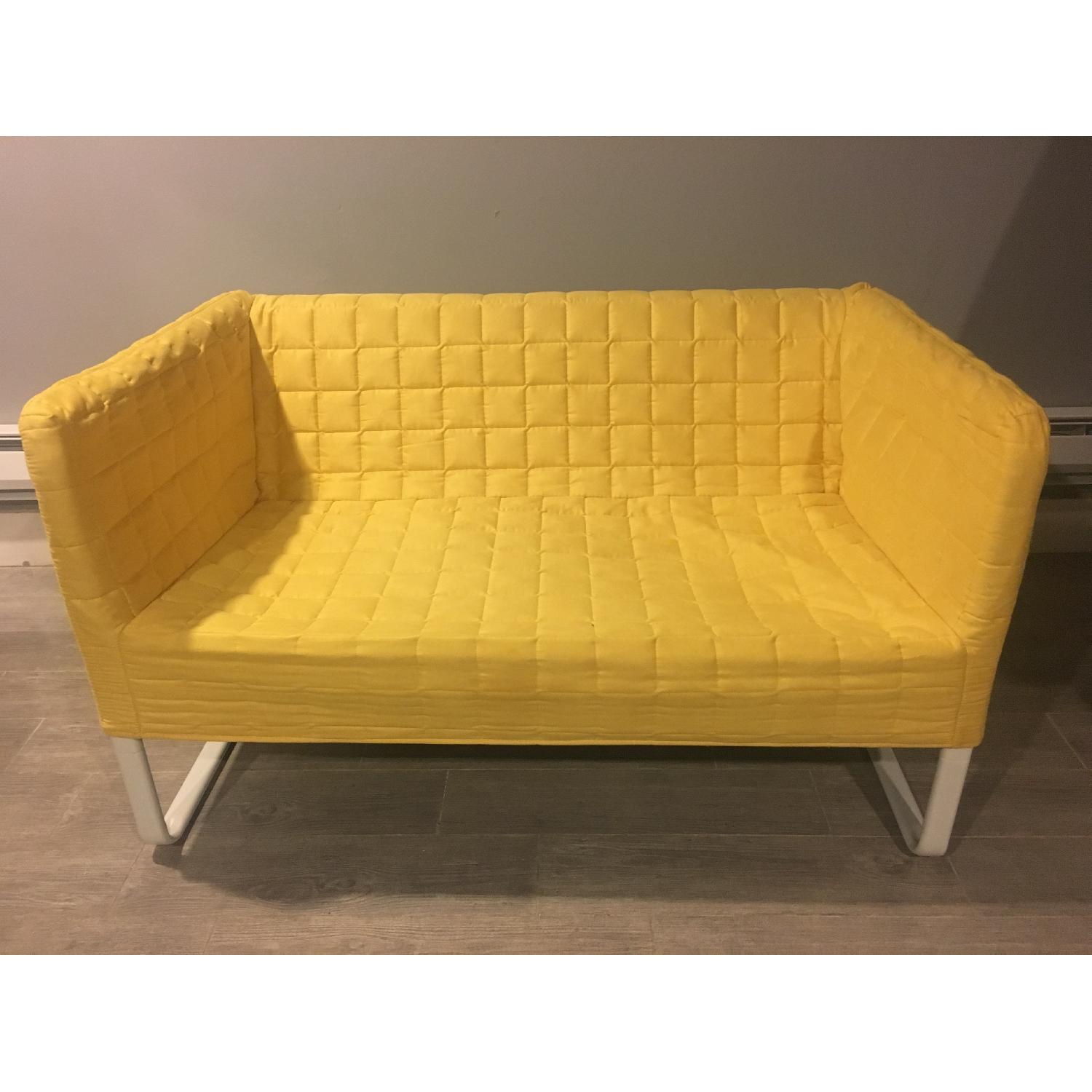 Ikea Knopparp Yellow Loveseat - image-1