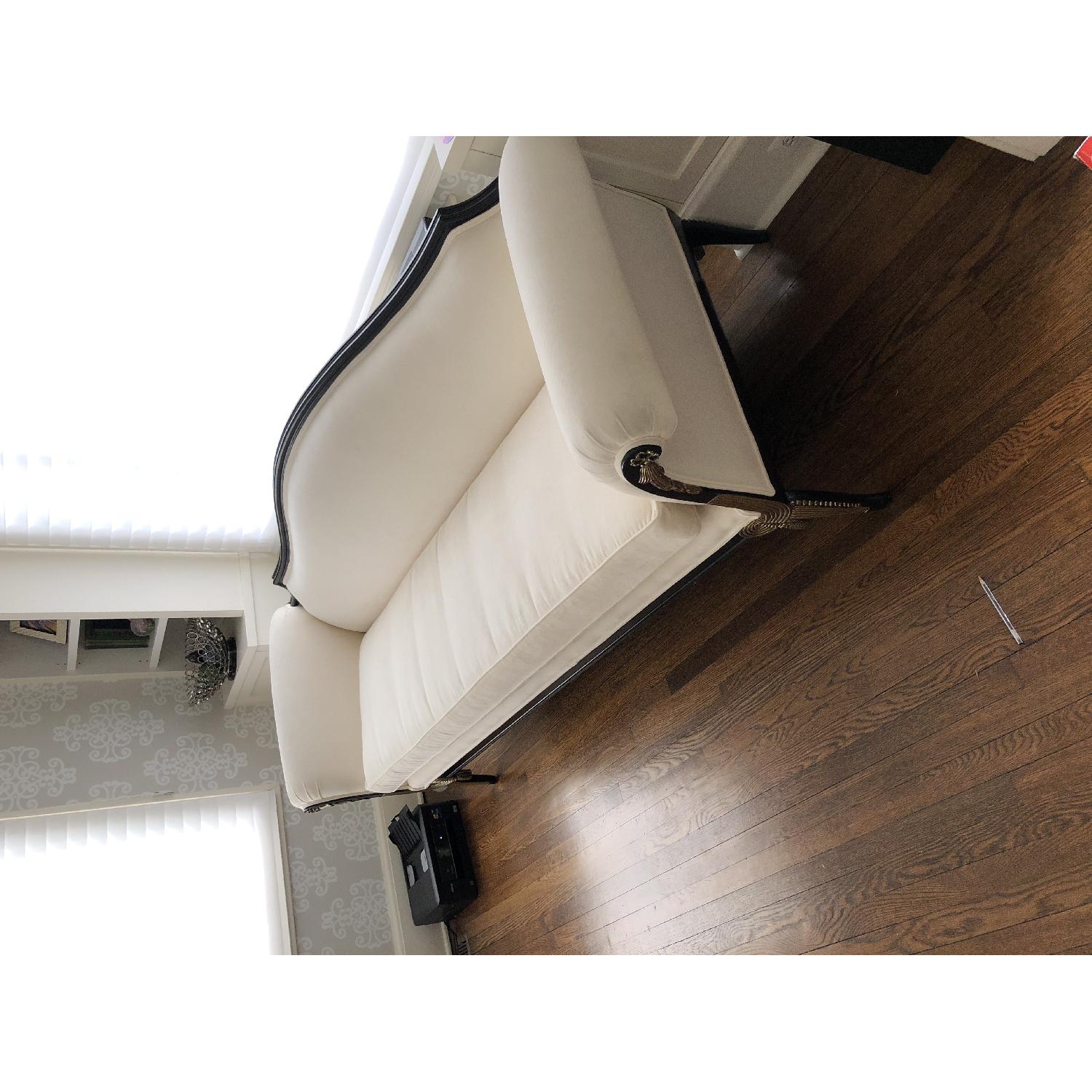 White Velvet Sofa - image-1