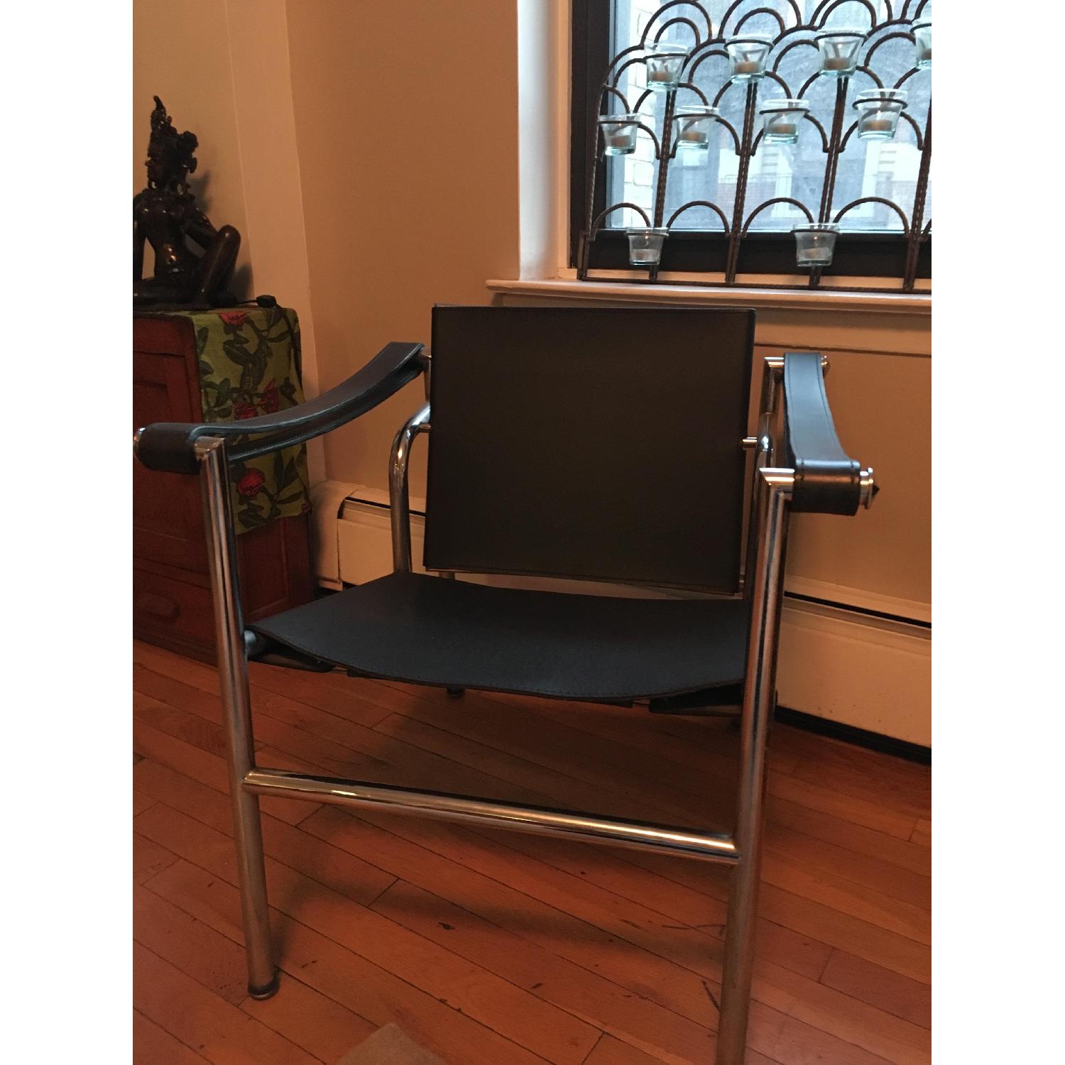 Modern Leather & Metal Chair AptDeco