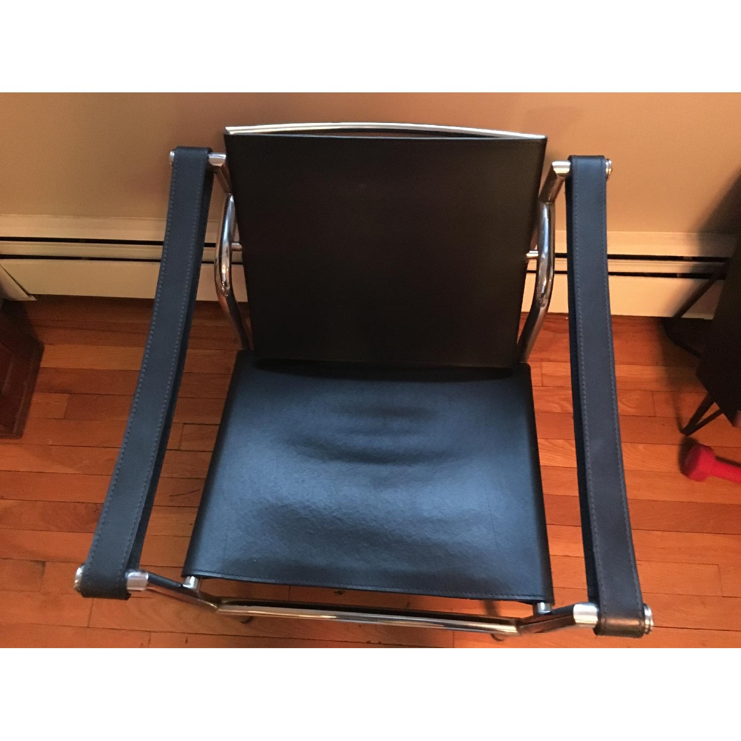 Modern Leather & Metal Chair - image-2