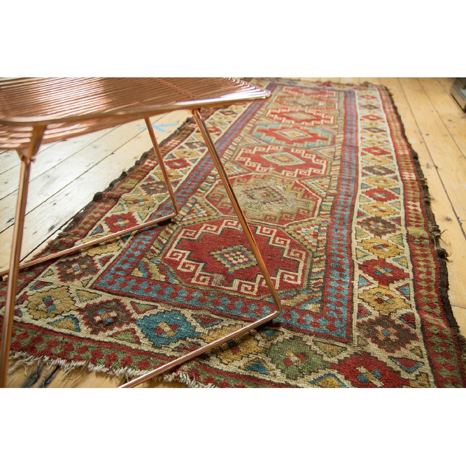 Antique Caucasian Runner Rug - AptDeco