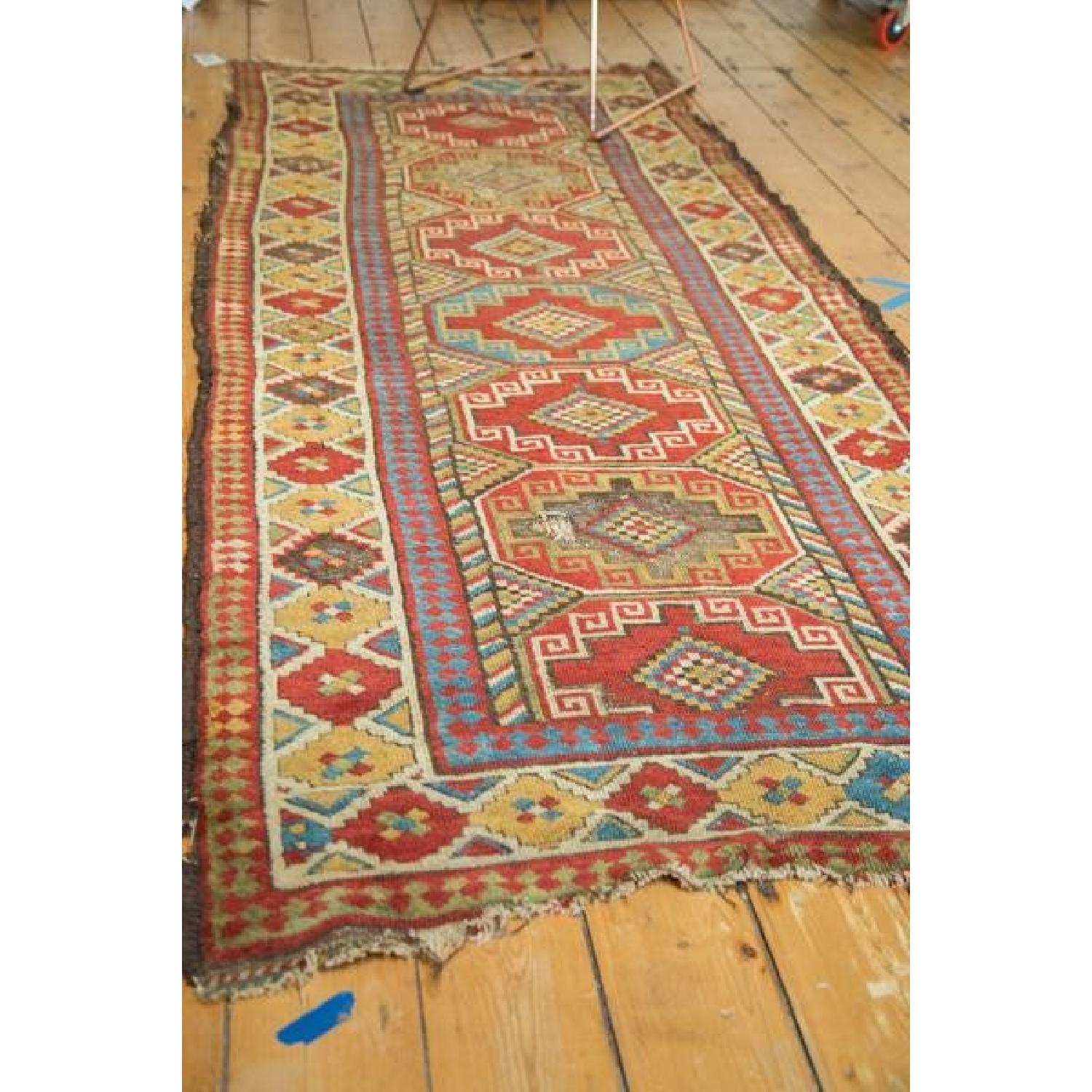 Antique Caucasian Runner Rug - AptDeco