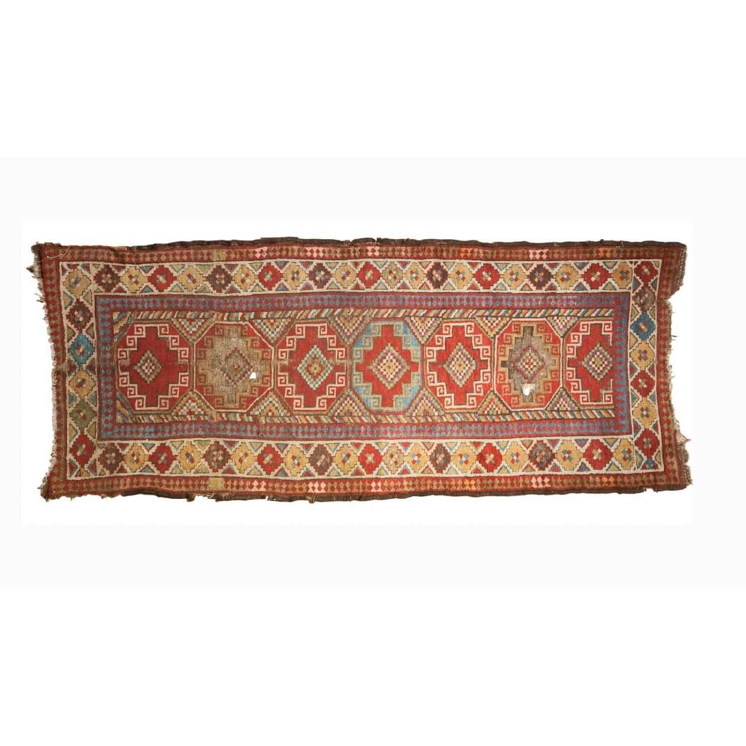Antique Caucasian Runner Rug - AptDeco