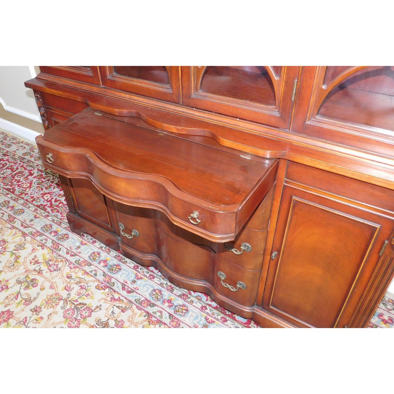 1950s Mahogany Bubble Glass Dining Room China Cabinet - image-3