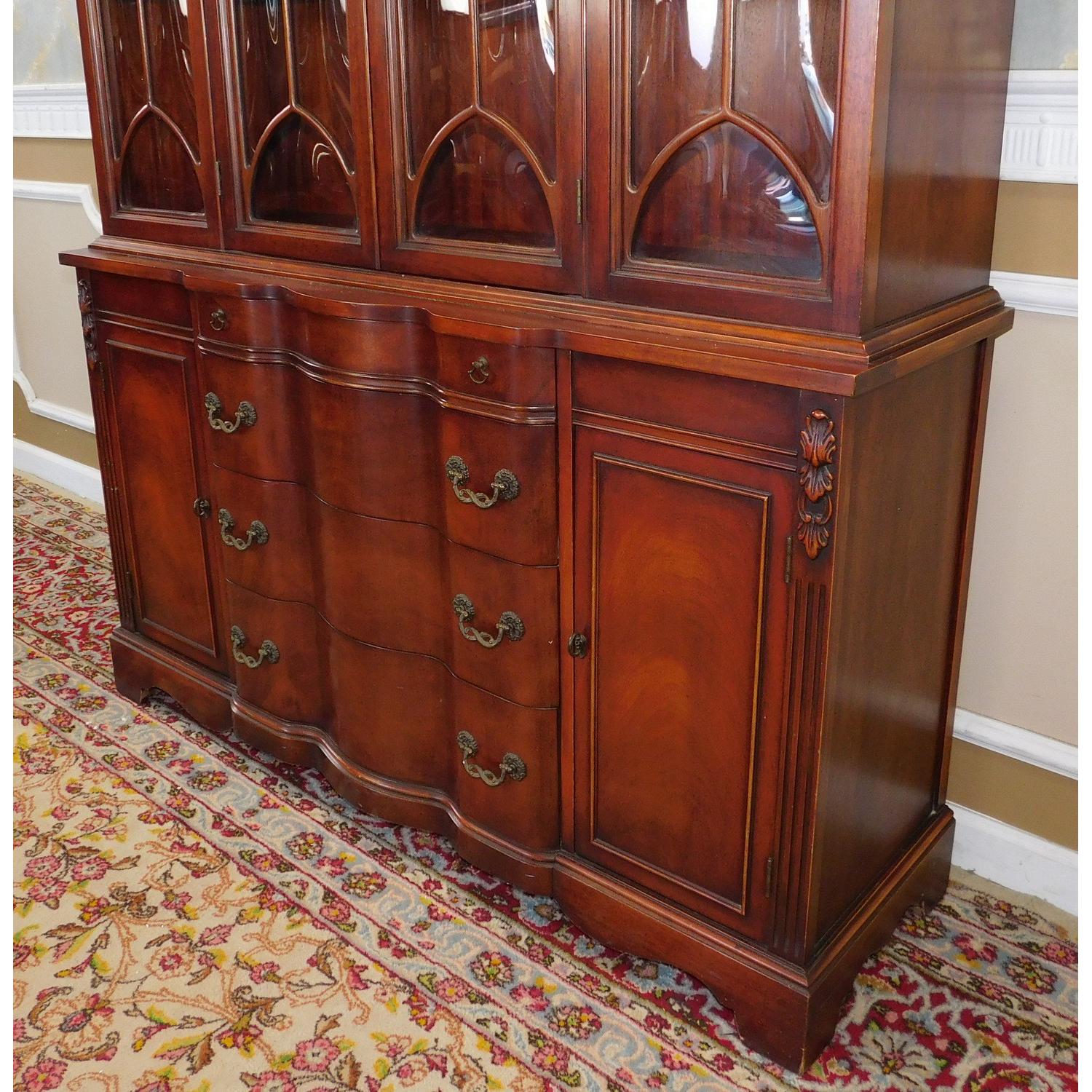 1950s Mahogany Bubble Glass Dining Room China Cabinet - image-5