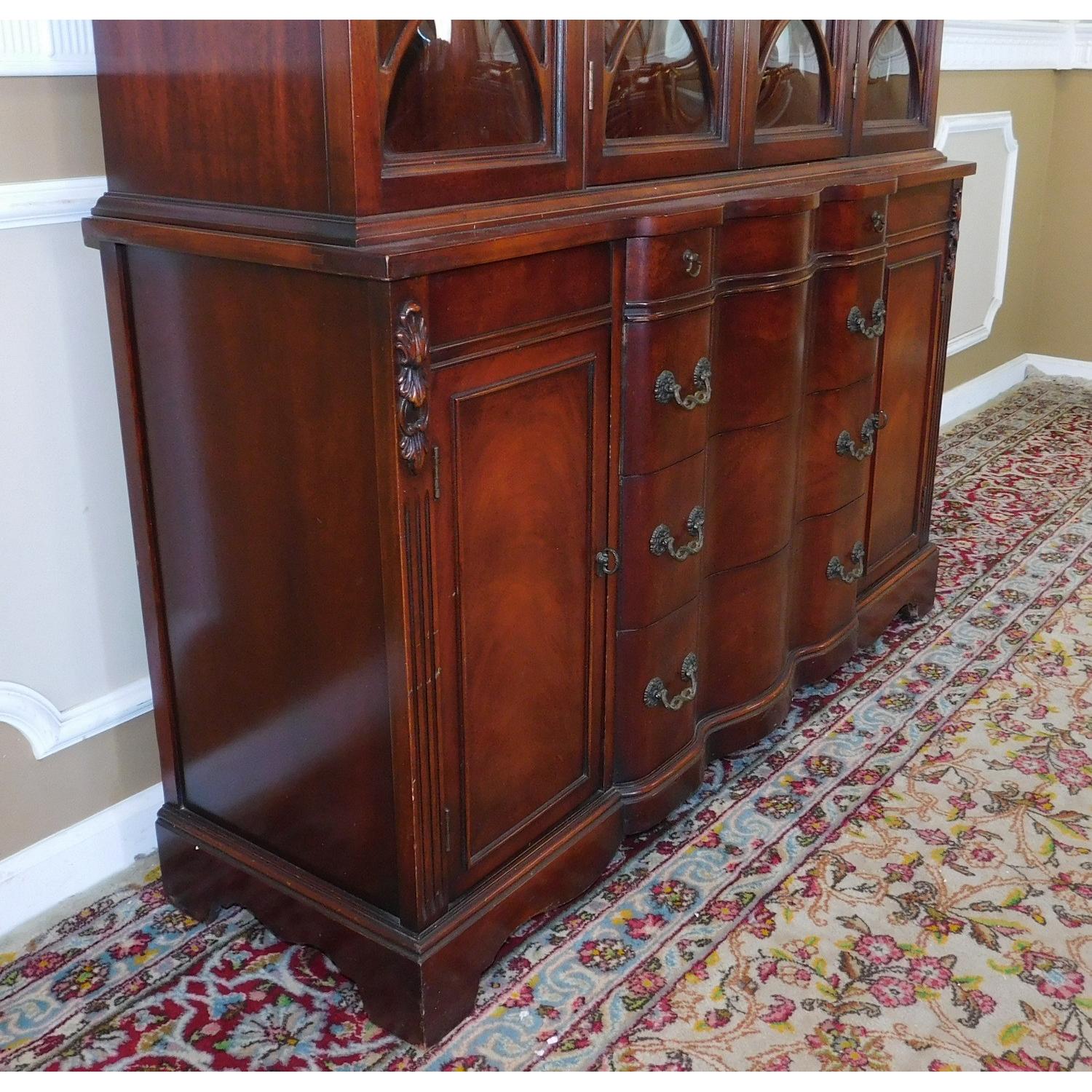 1950s Mahogany Bubble Glass Dining Room China Cabinet - image-6