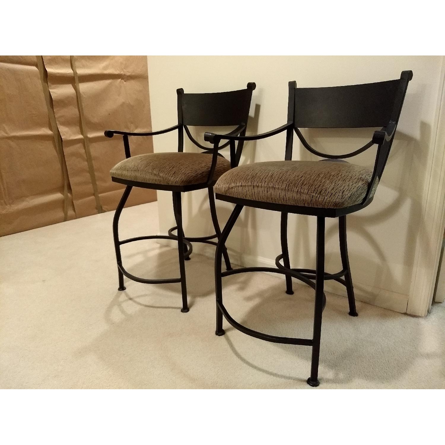 Camas Y Muebles Iron-Frame Padded Swivel Bar Stool - image-1