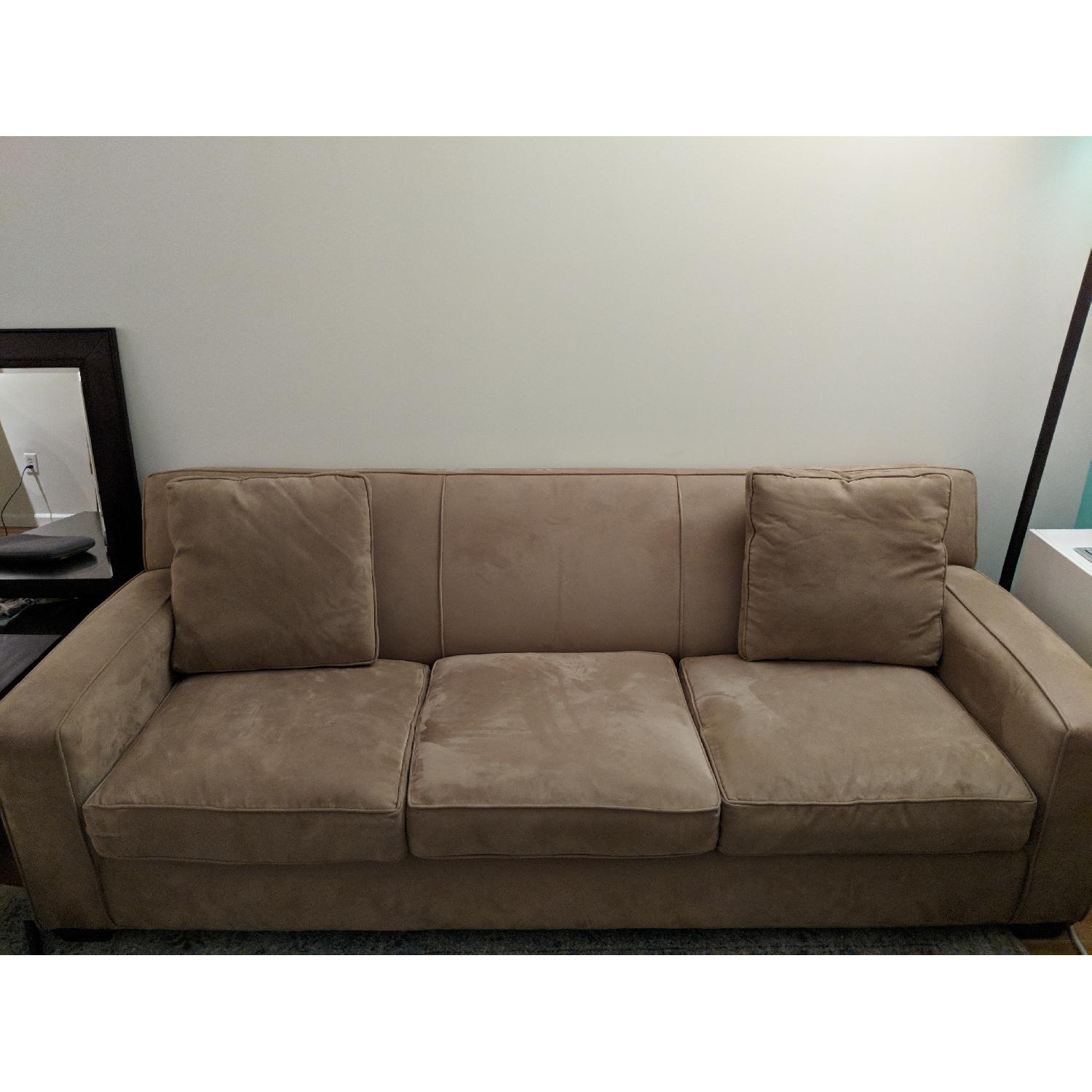 Crate & Barrel Microfiber 3 Seater Sofa - image-4