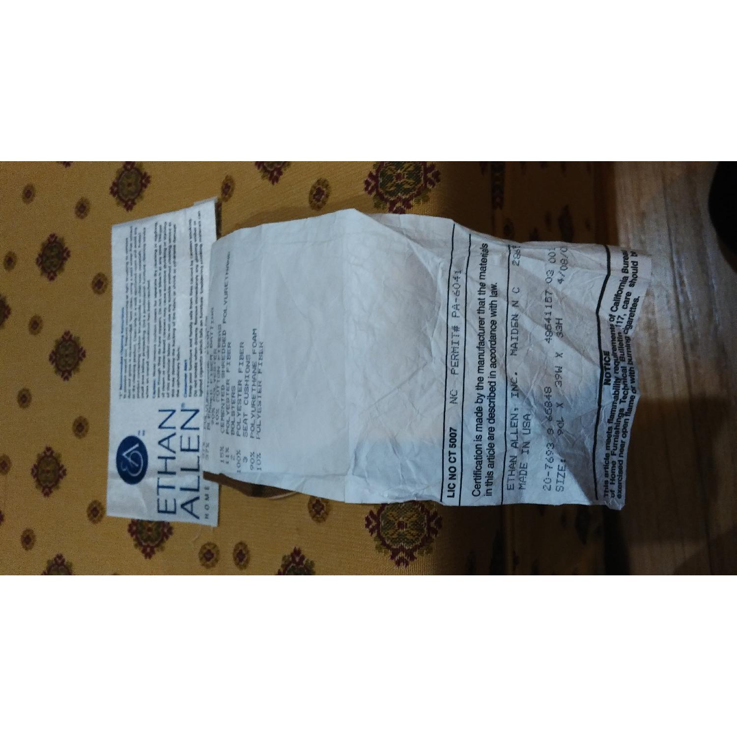 Ethan Allen Yellow Patterned 3 Seater Sofa - image-5