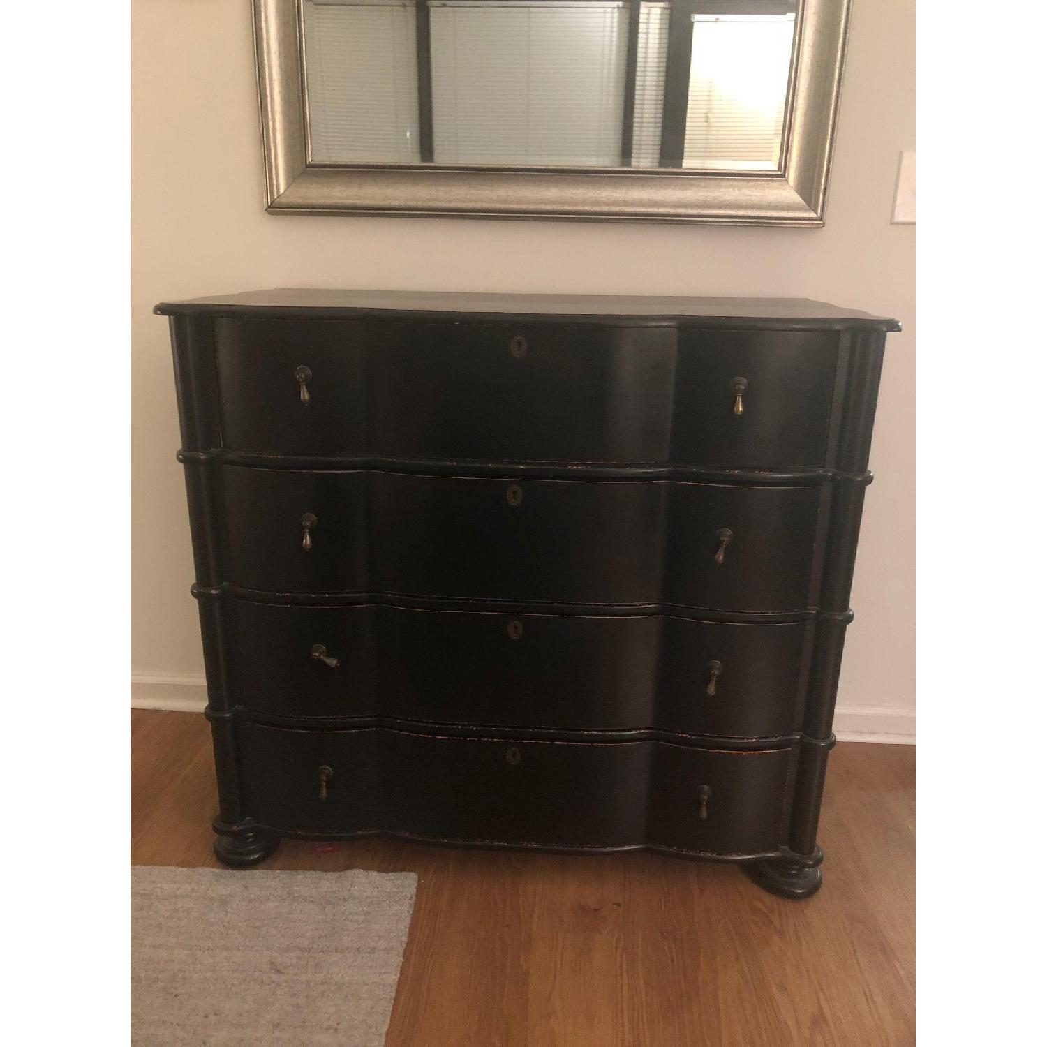 Ballard Designs Distressed Black 4 Drawer Dresser - image-5