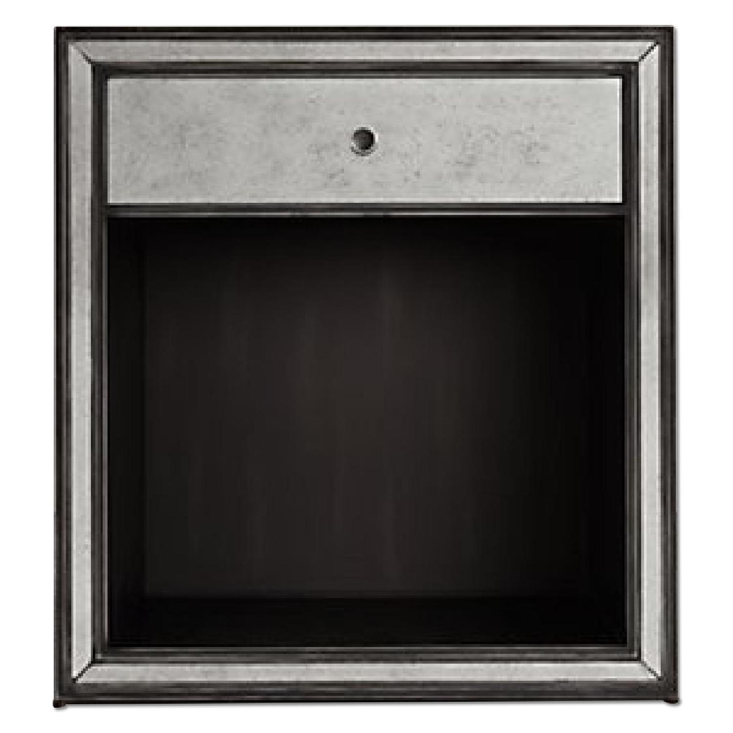 Restoration Hardware Strand Mirrored Open Nightstand AptDeco
