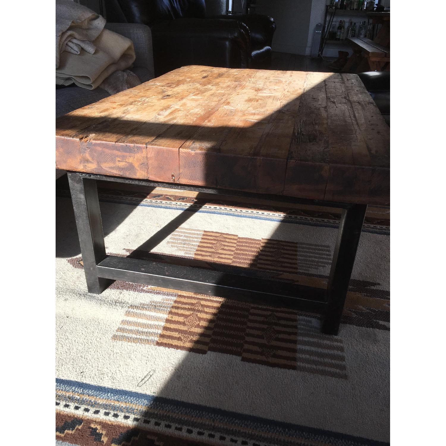 Rustic Wood & Steel Coffee Table - image-2