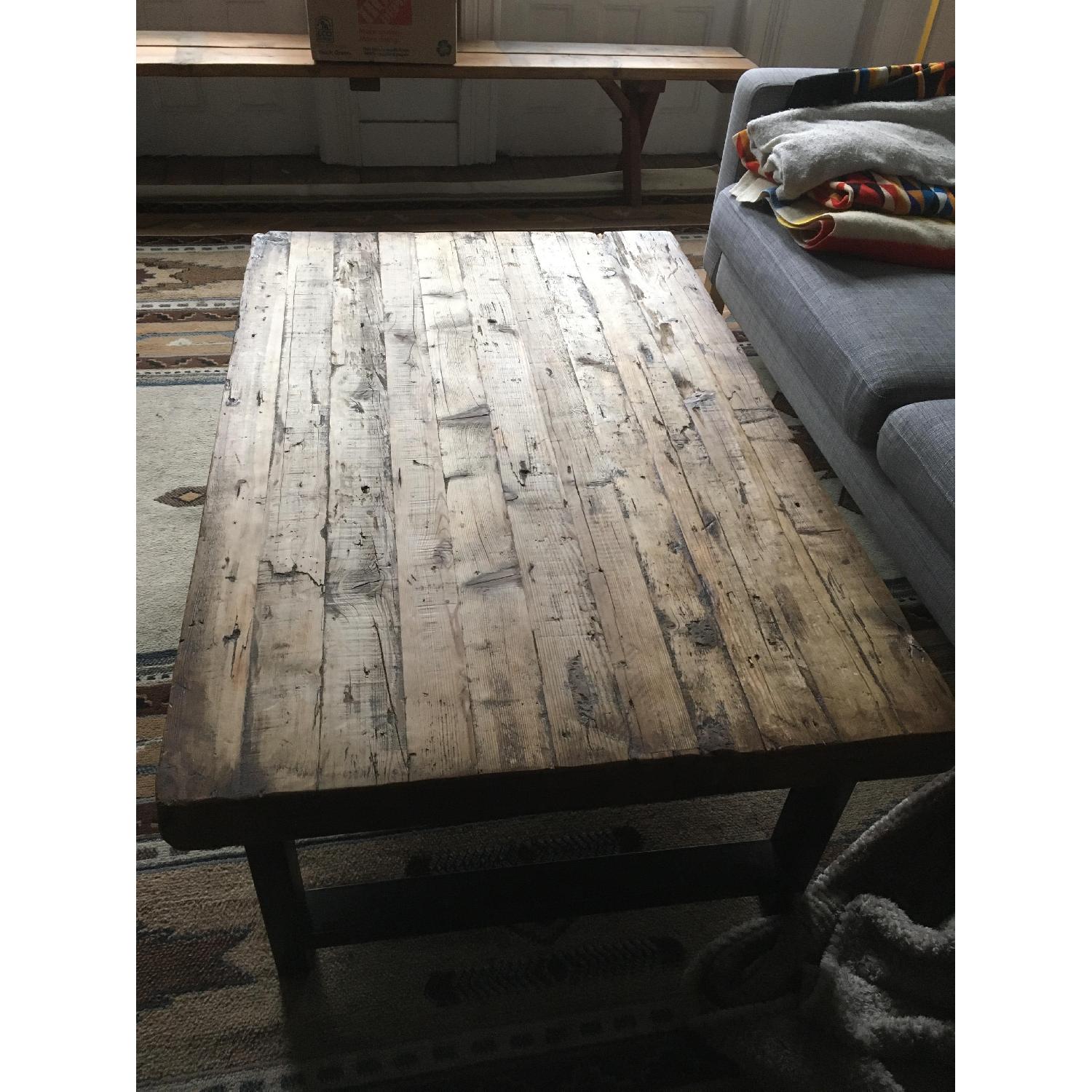 Rustic Wood & Steel Coffee Table - image-3