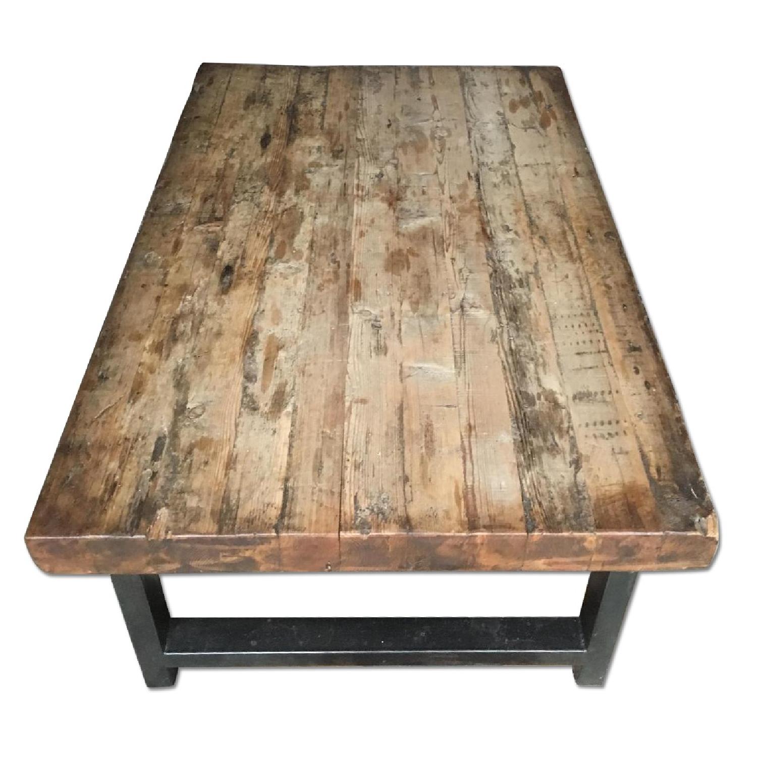 Rustic Wood & Steel Coffee Table - image-0