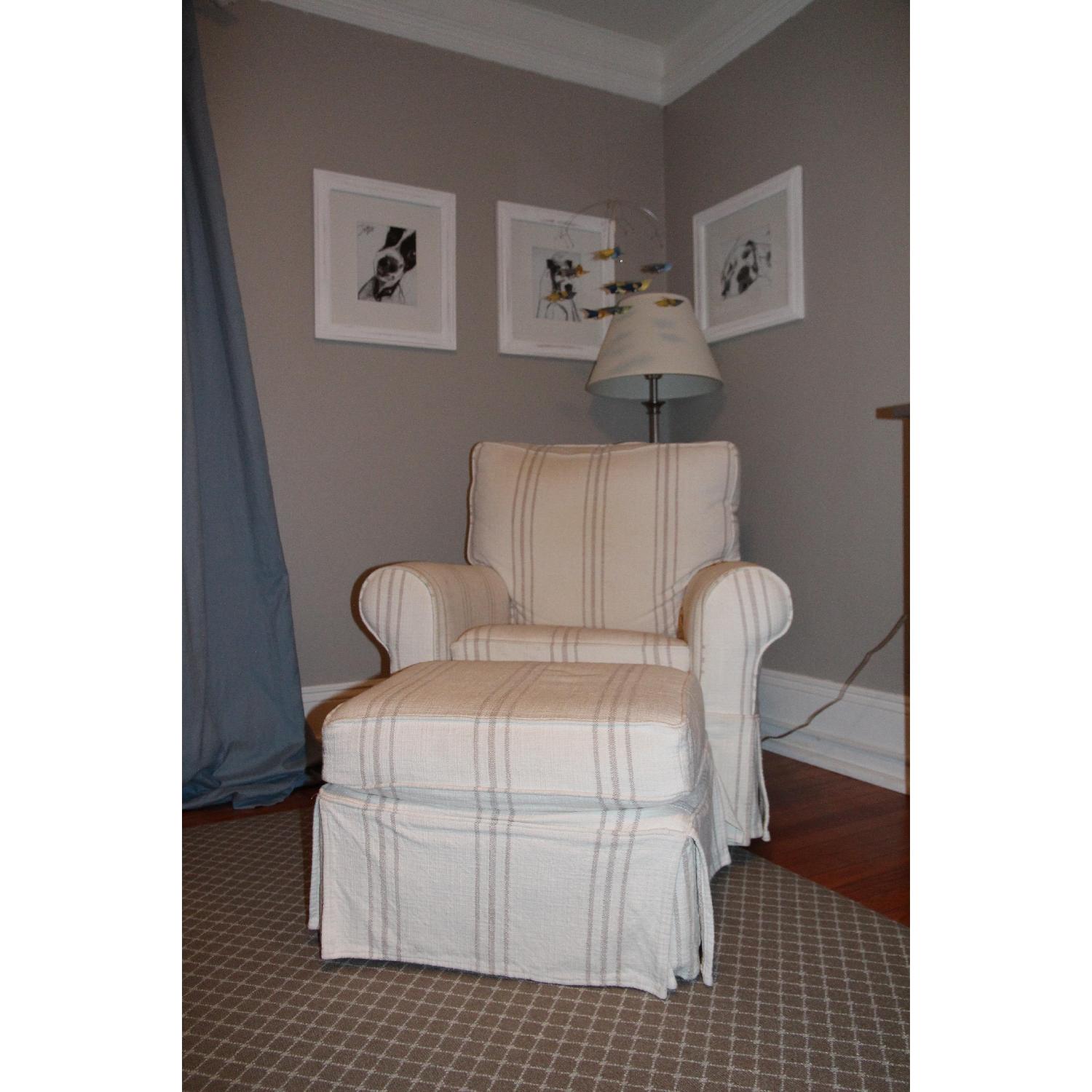 Pottery Barn Kids Comfort Swivel Glider & Ottoman - image-1