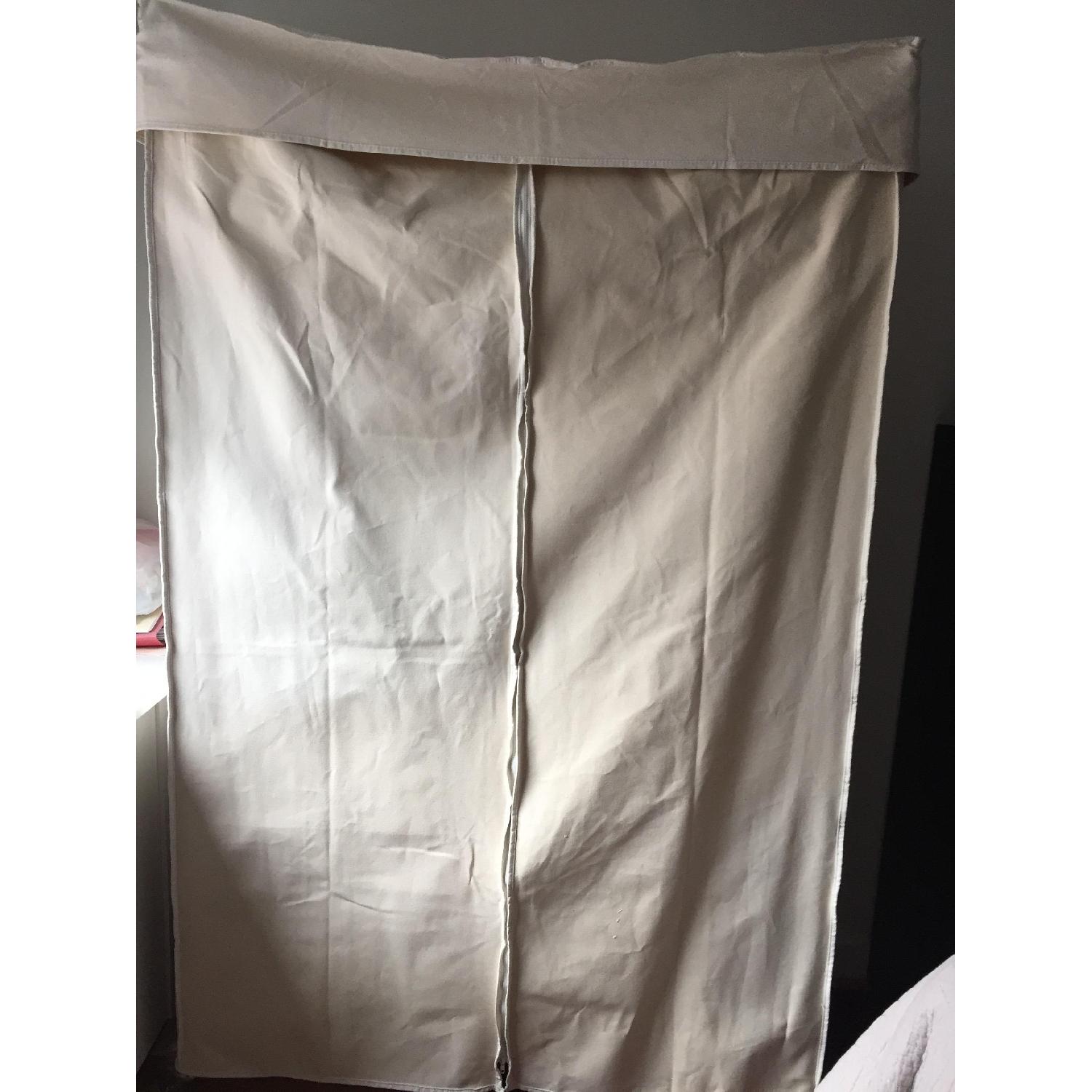 InterMetro Silver Clothes Rack w/ Canvas Cover - image-2